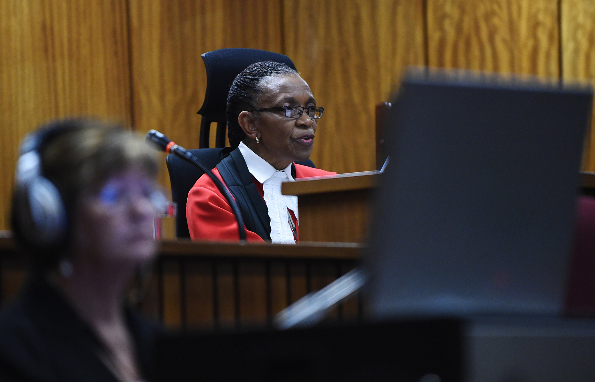 Judge Thokozile Masipa delivers her verdict in the Oscar Pistorius murder trial in Pretoria, South Africa, on September 11, 2014. Photo: AP