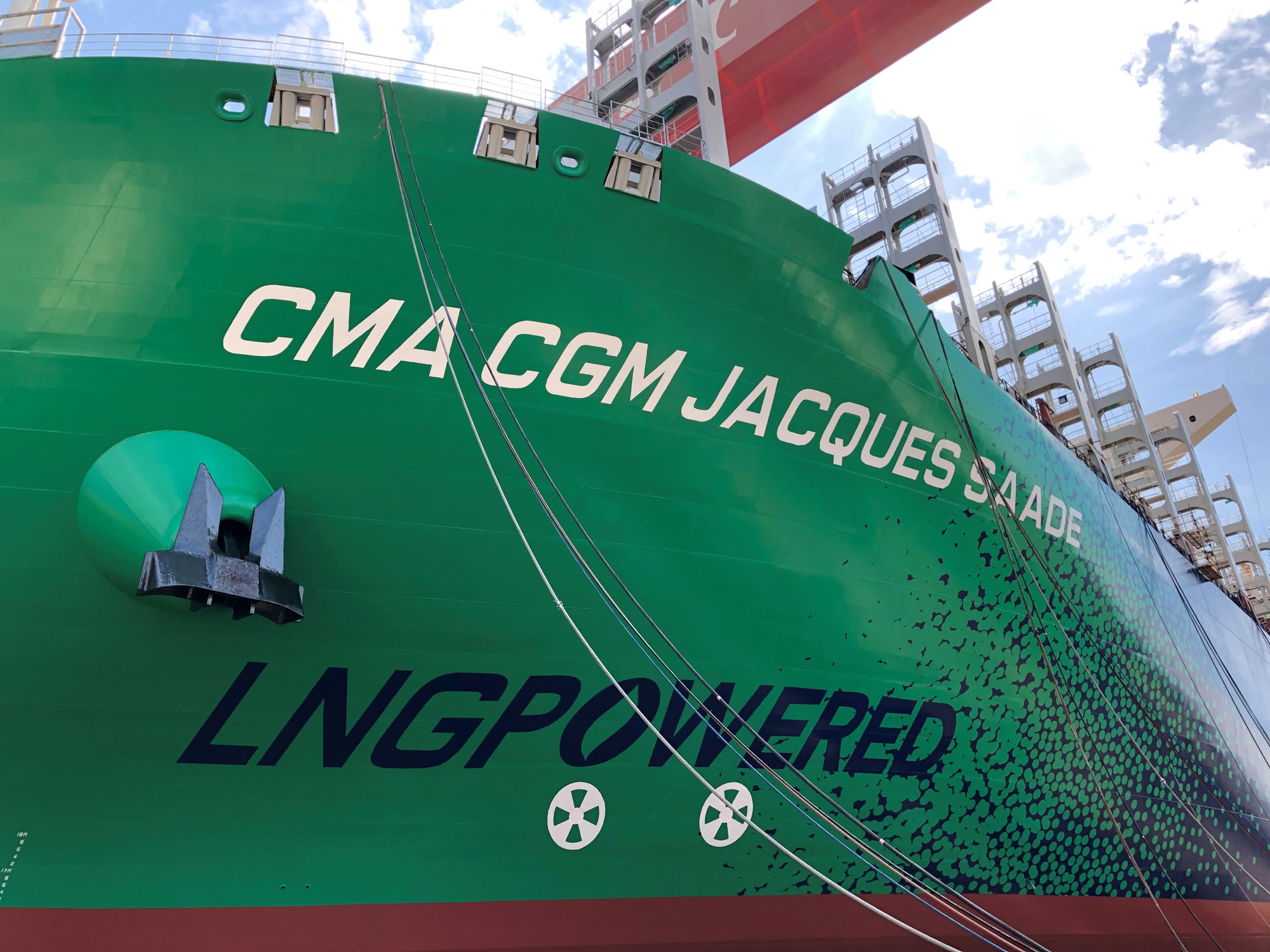 CMA CGM Group’s 23,000-TEU LNG-powered container ship Jacques Saade. The company plans to deploy 77 LNG-powered vessels by the end of 2026. Photo: Handout