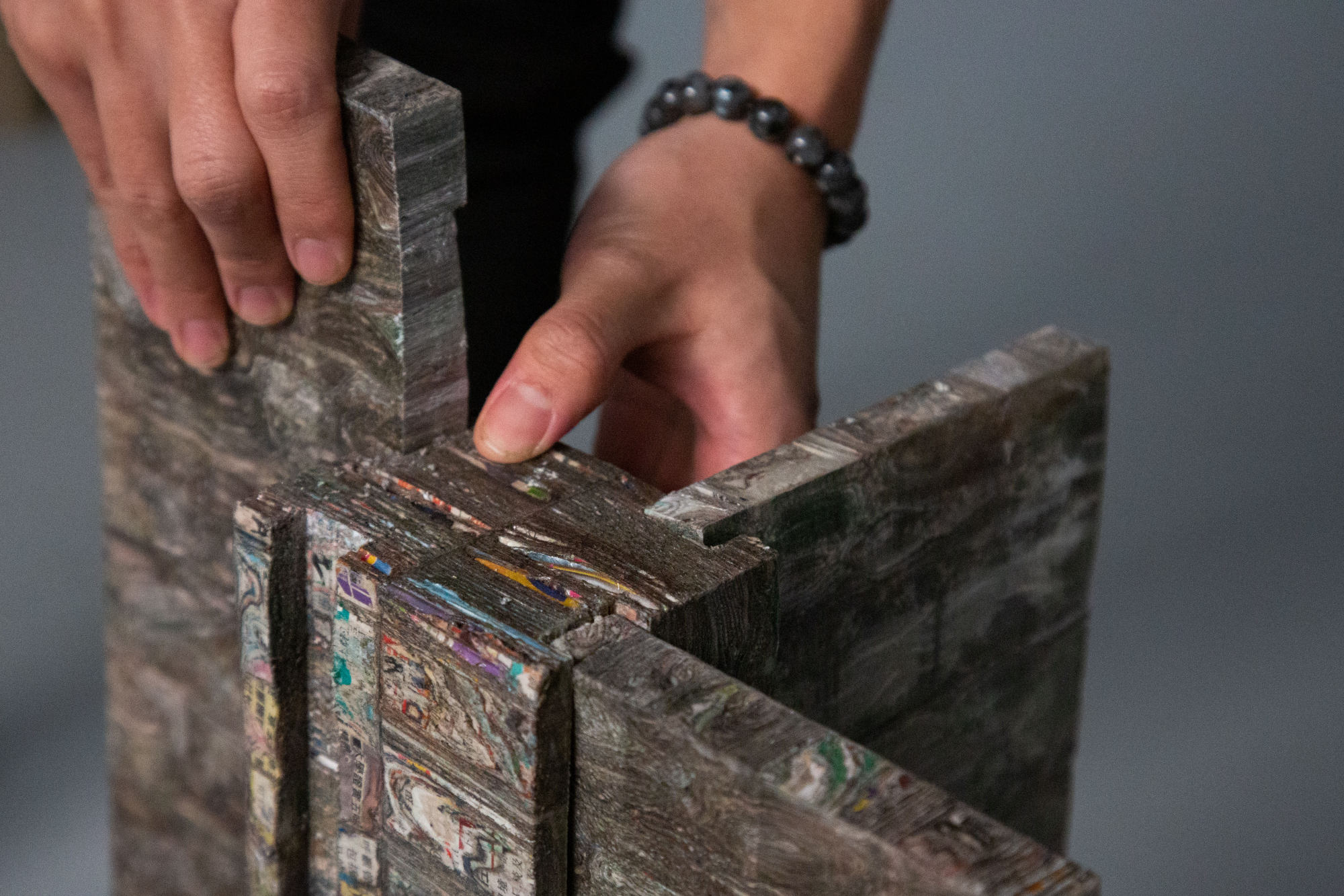 Duy Ngoc Anh Huynh and Fergal Tse Yau-wai led a project that looked at using paper waste as a potential material in 3D-printed construction. Photo: Duy Ngoc Anh Huynh/Fergal Tse Yau-wai