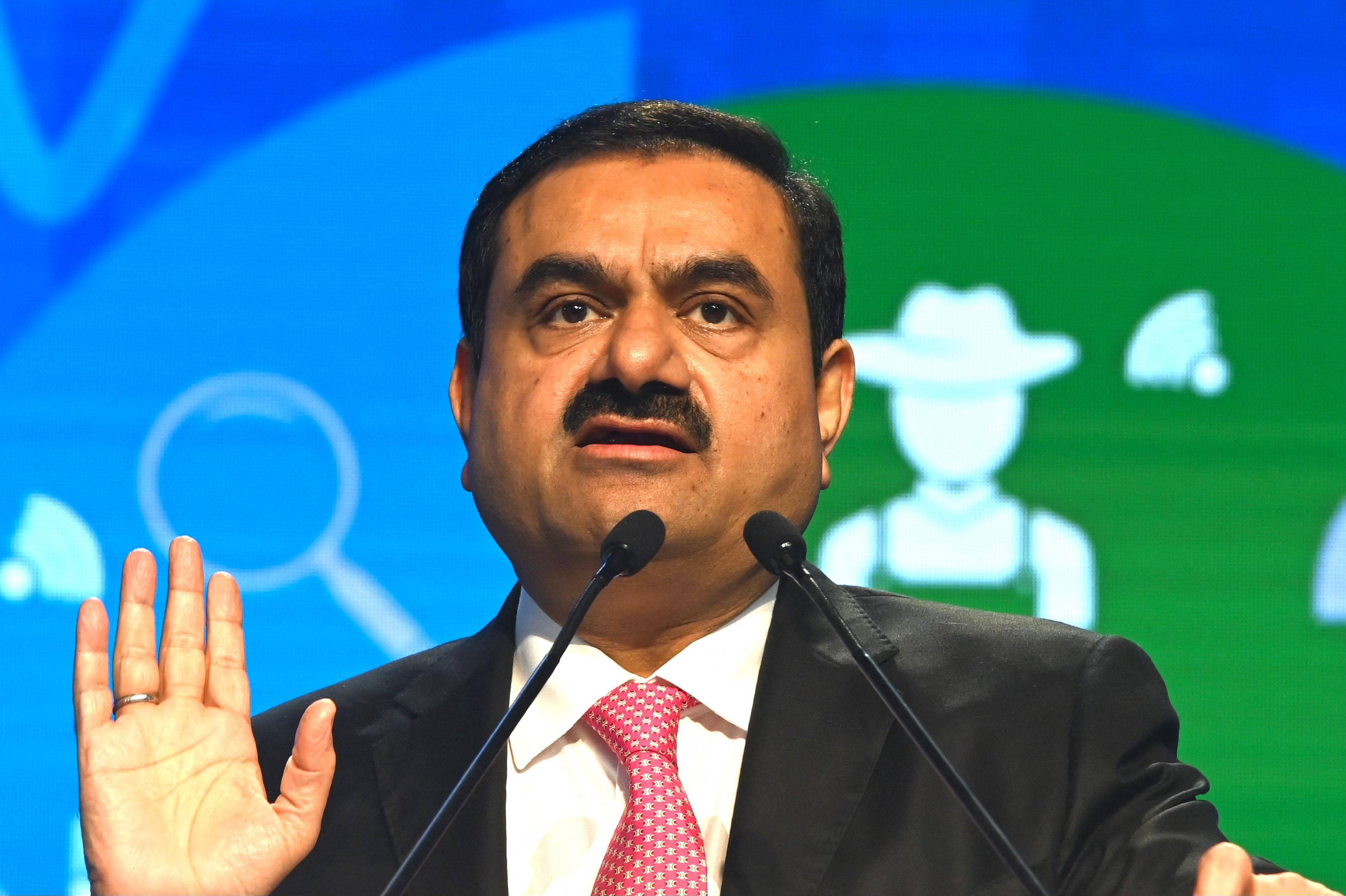 Gautam Adani speaks at an event in Mumbai in November. Photo: AFP