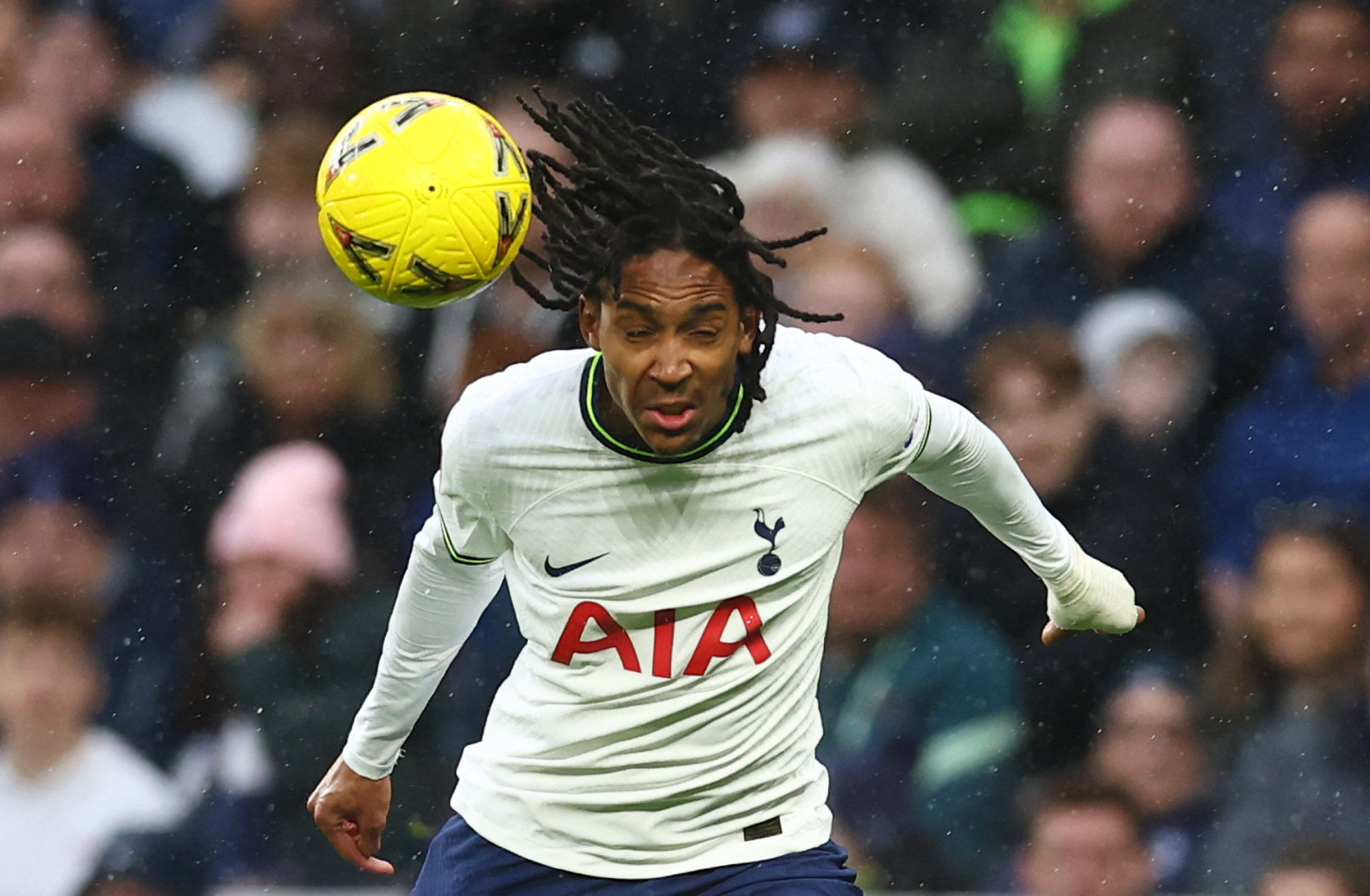 Tottenham Hotspur’s Djed Spence in action. Photo: Reuters