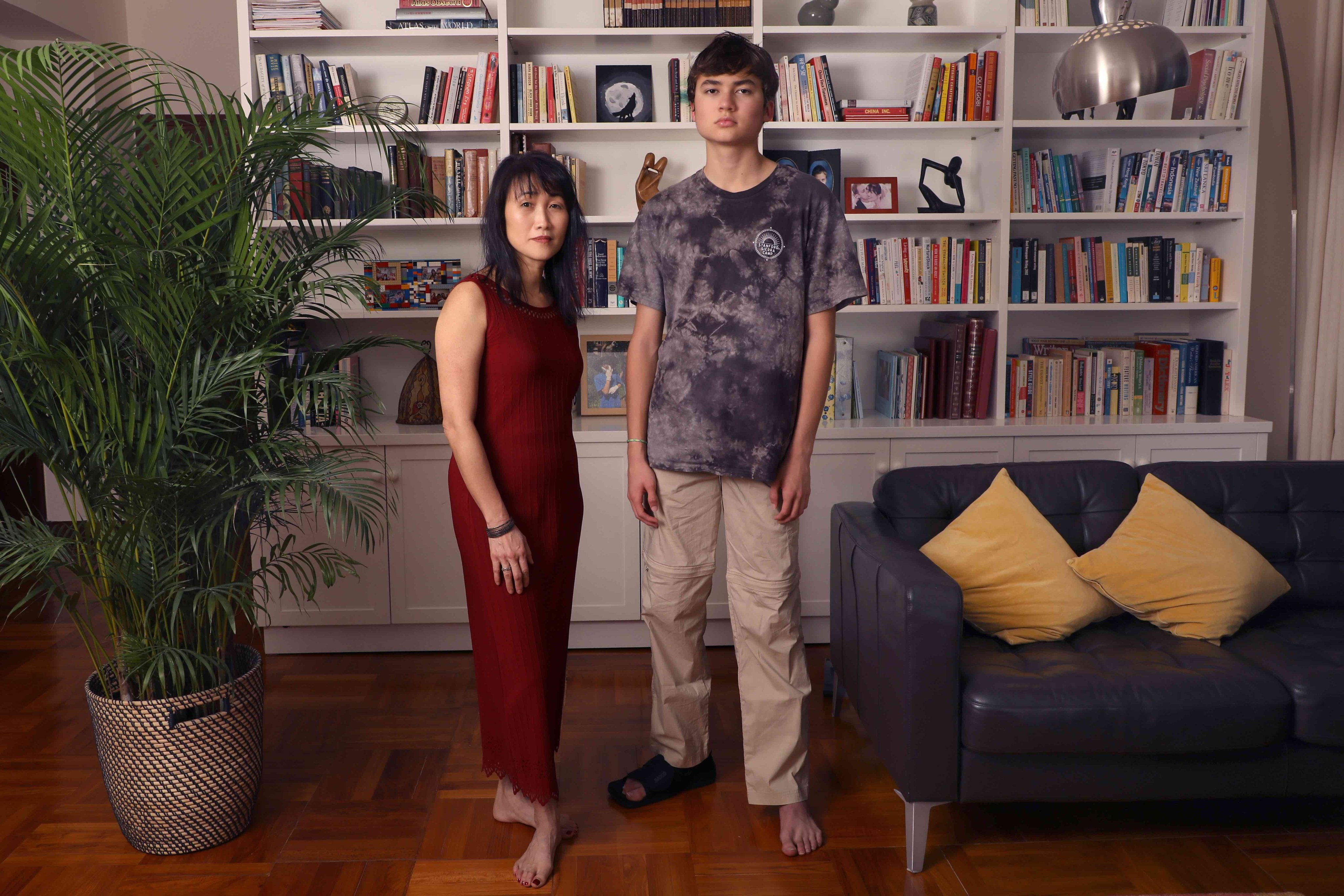 An image of a woman and her mixed-race son from Kim Jee-yun’s exhibition. Photo: Soluna Fine Art