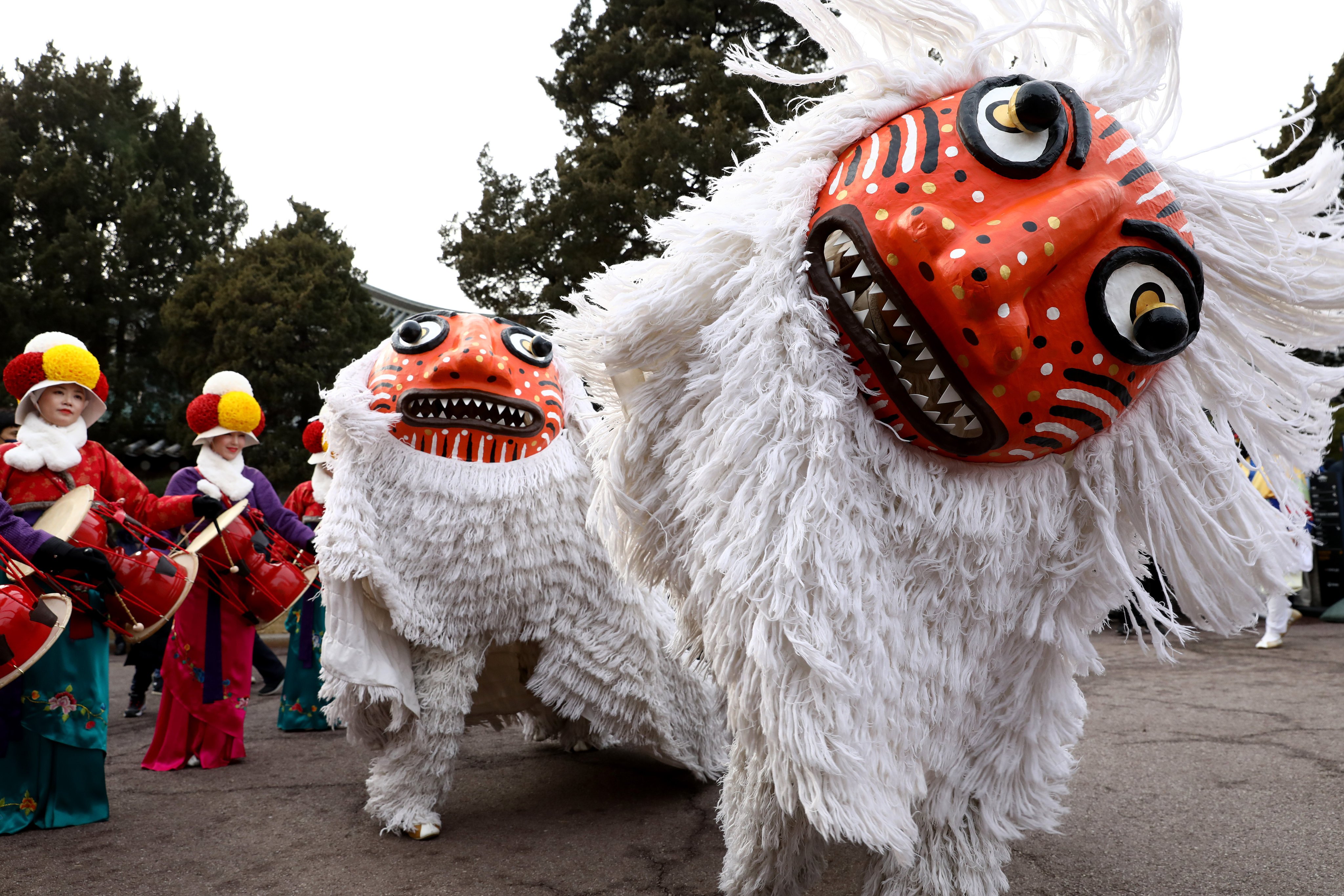 South Korean performers participate in a Lunar New Year event at the Blue House, the former South Korean presidential palace, in Seoul, on January 22, 2023. Or should that be Chinese New Year? Photo: Getty Images