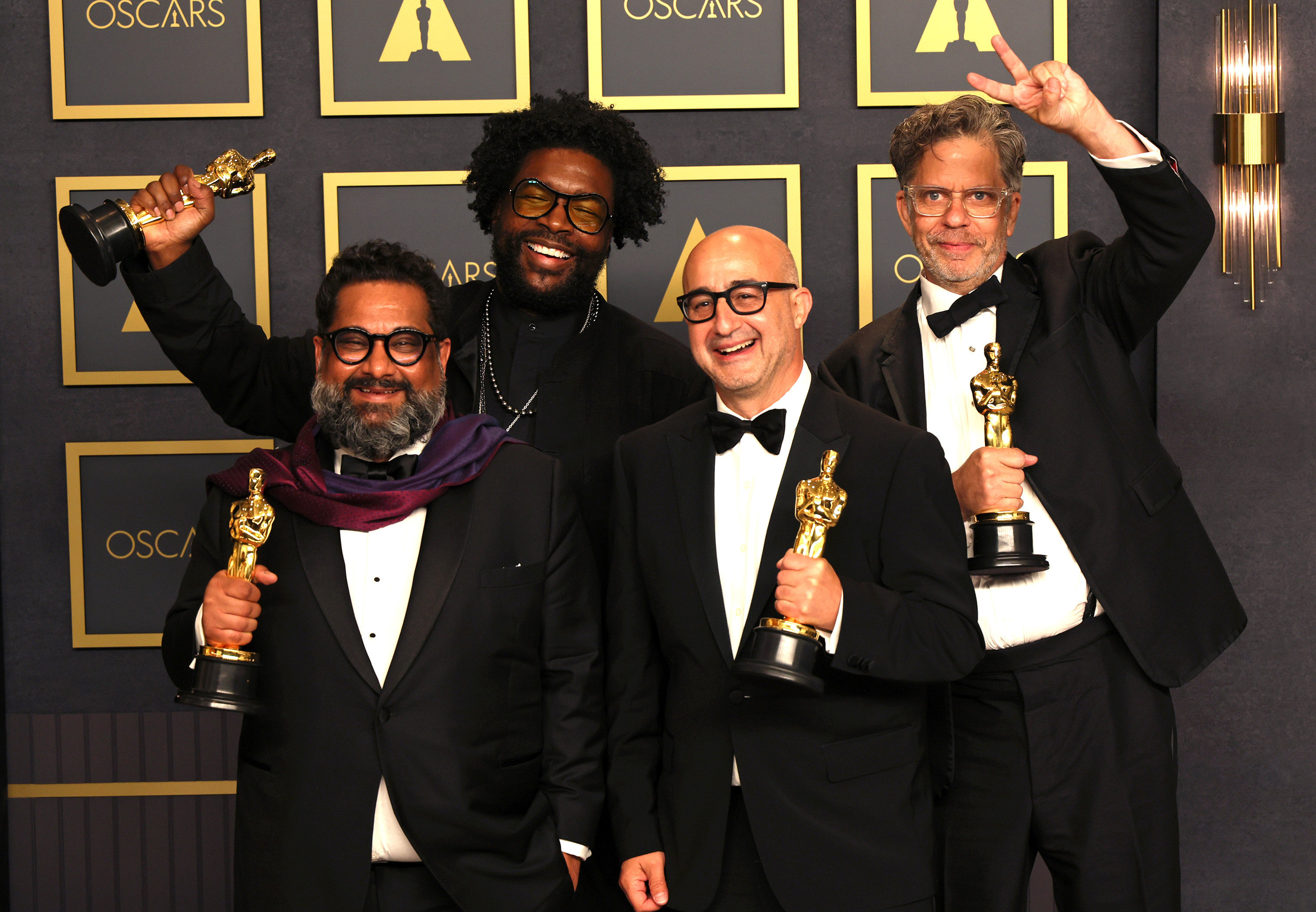 Questlove (second from left) with co-creators of Summer of Soul at the Oscars. Onyx, a Disney content arm which worked on the documentary, is helping tell diverse stories at a time when Hollywood’s inclusivity is in question. Photo: Getty Images
