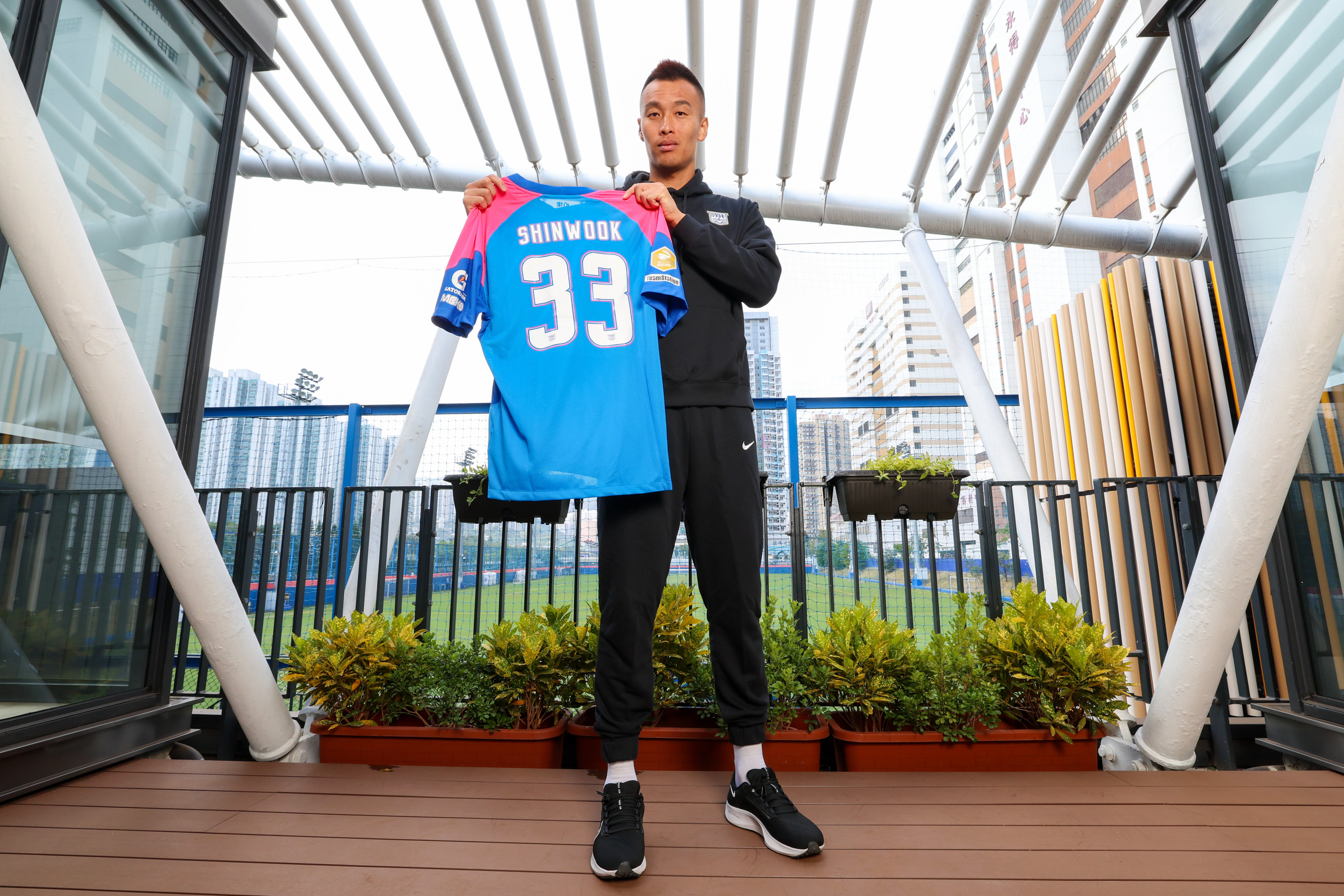 Kim Shin-wook with his new Kitchee jersey. Photo: Handout