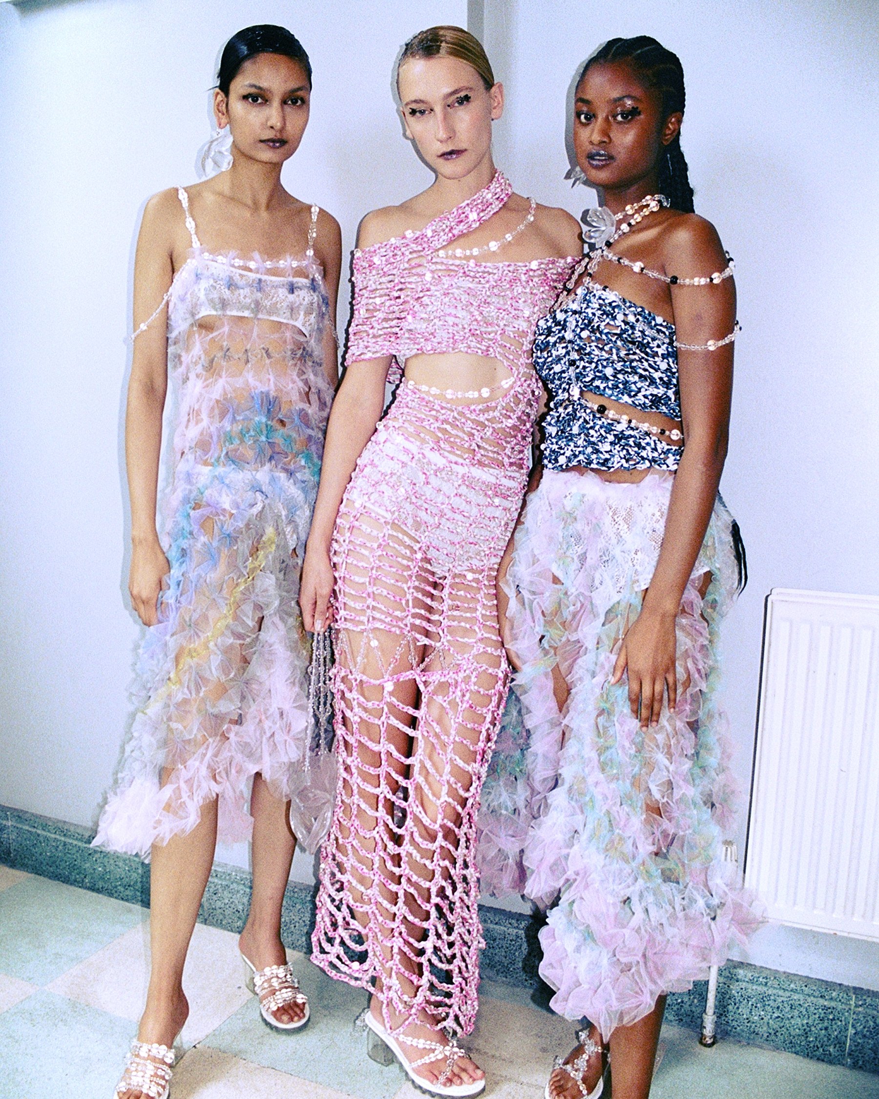 Looks from Chinese fashion designer Susan Fang’s nature-inspired spring/summer 2023 collection shown at London Fashion Week.