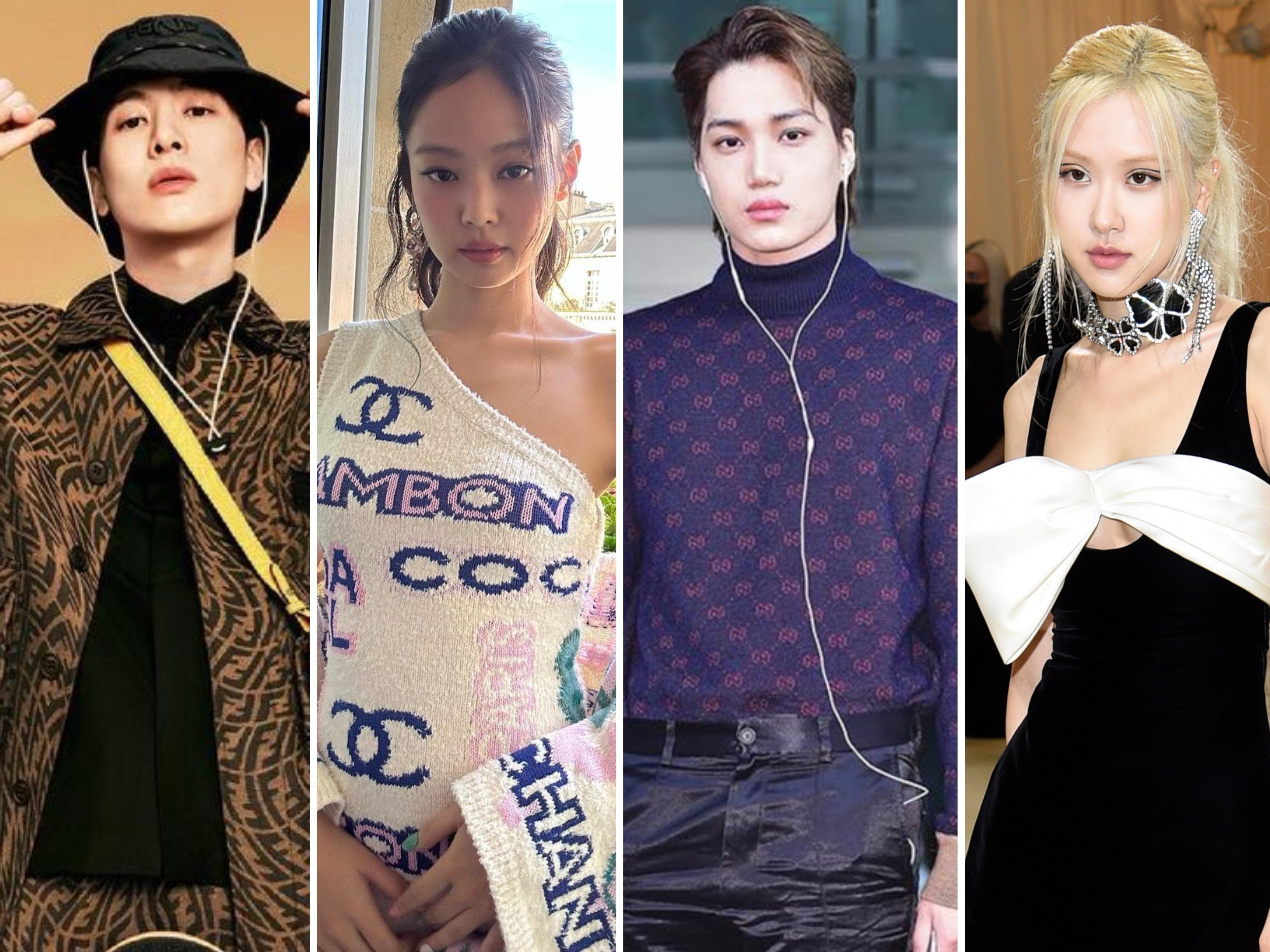 Jackson Wang, Jennie, Kai and Rosé are considered sold-out stars as they seem to have the Midas touch. Photos: @jacksonwang852g7, @jennierubyjane, @vousmevoyez/Instagram; Invision