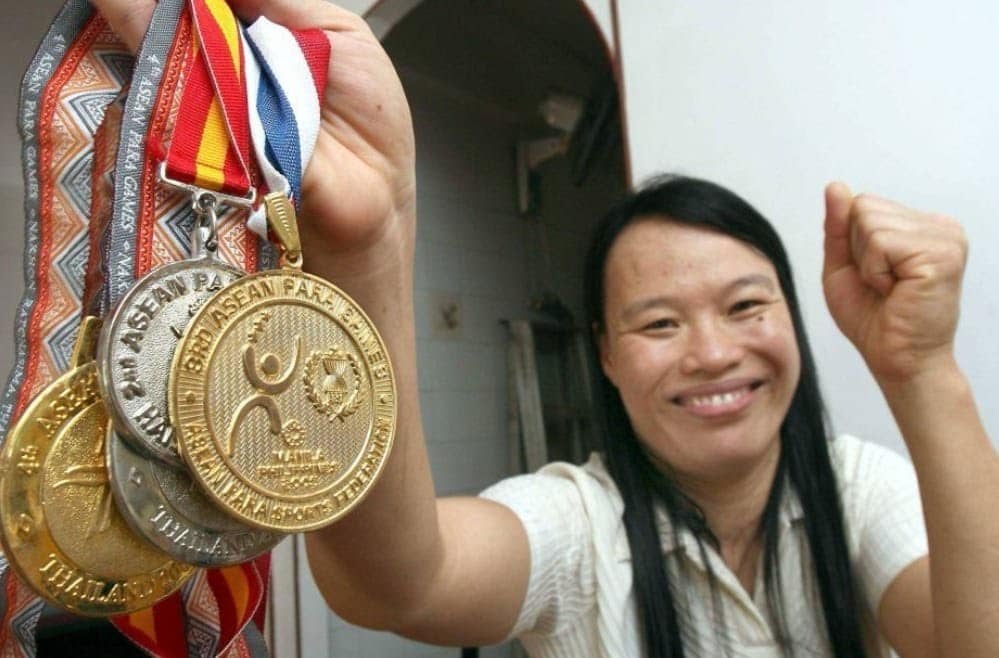 Para swimmer Koh Lee Peng won seven gold medals and three silver medals in the Asean Para Games from 2001 to 2005. Photo: Facebook