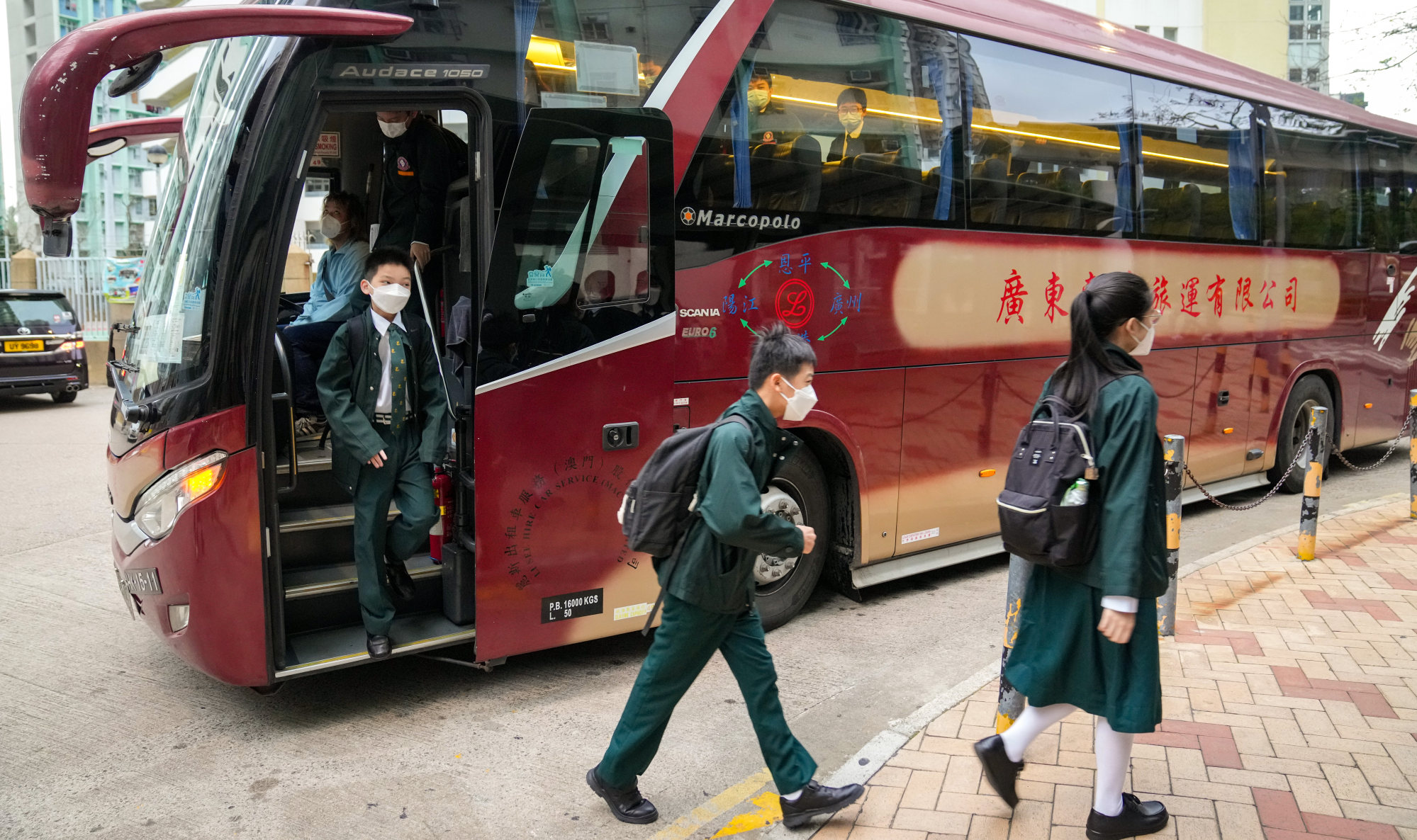 Senior secondary cross border students will return to HK for class  resumption at the Yuen Yuen Institute MFBM Nei Ming Chan Lui Chung Tak  Memorial College in Tin Shui Wai. 15JUN20 SCMP/