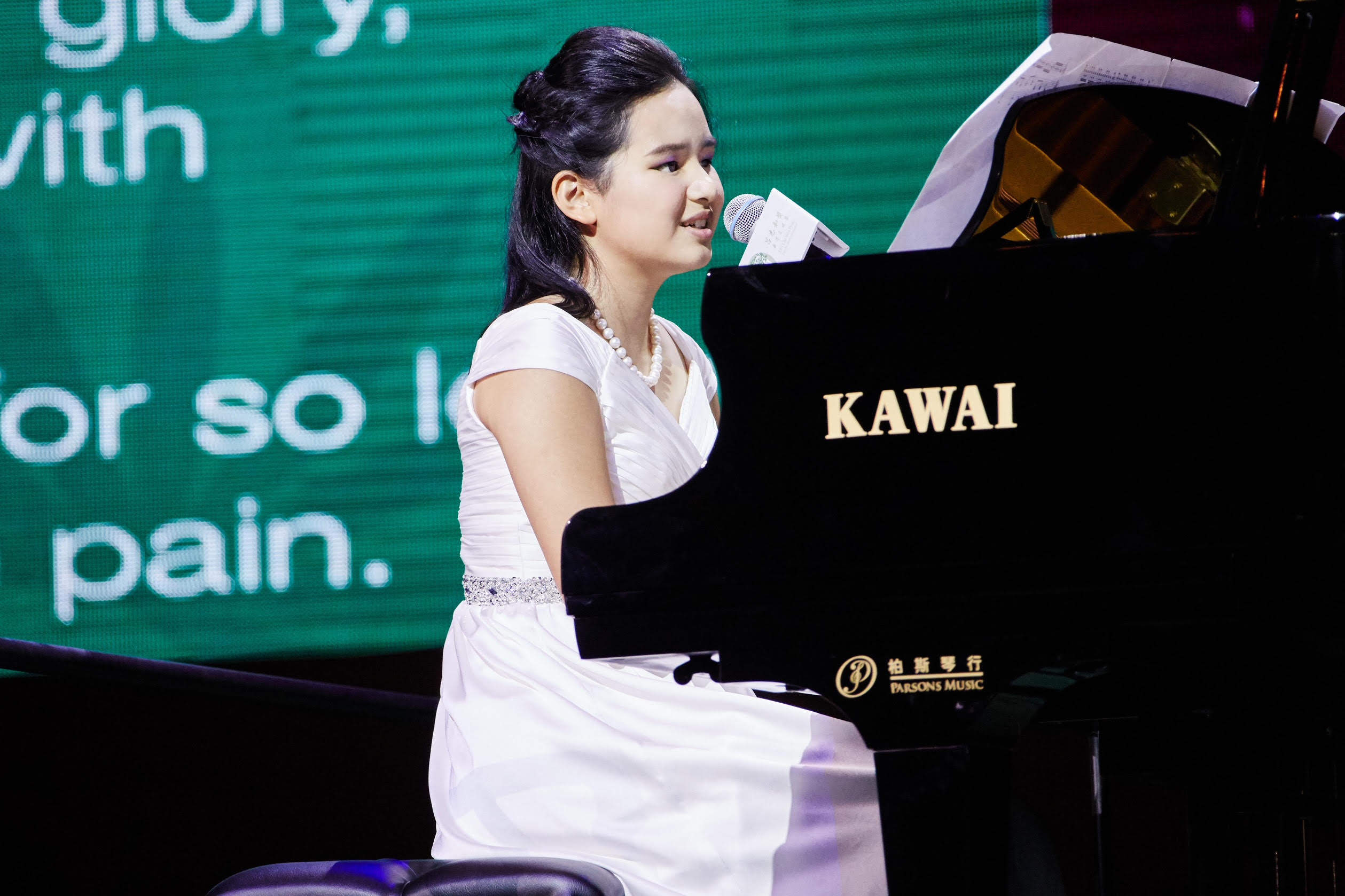Michelle Siu sings and plays the piano on stage. She will perform her debut solo concert “Sound of My Heart” at the Hong Kong City Hall on February 18. Photo: courtesy of Michelle Siu