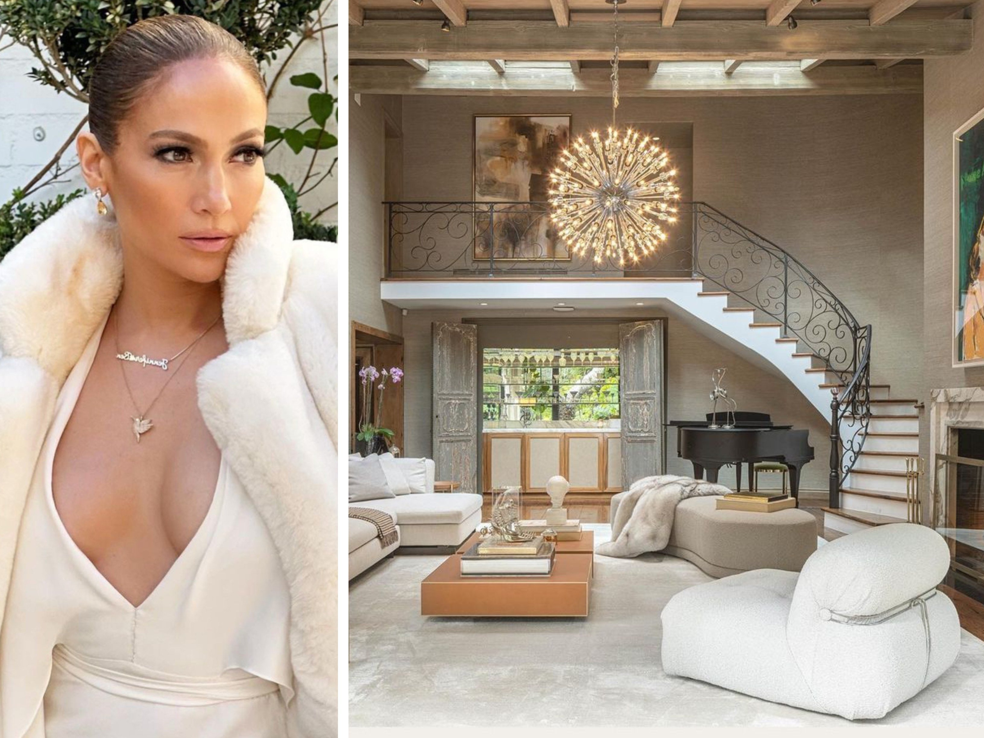 Jennifer Lopez is set to make an impressive profit from the sale of her Bel Air mansion. Photos: @jlo, @carolwoodrealestate/Instagram