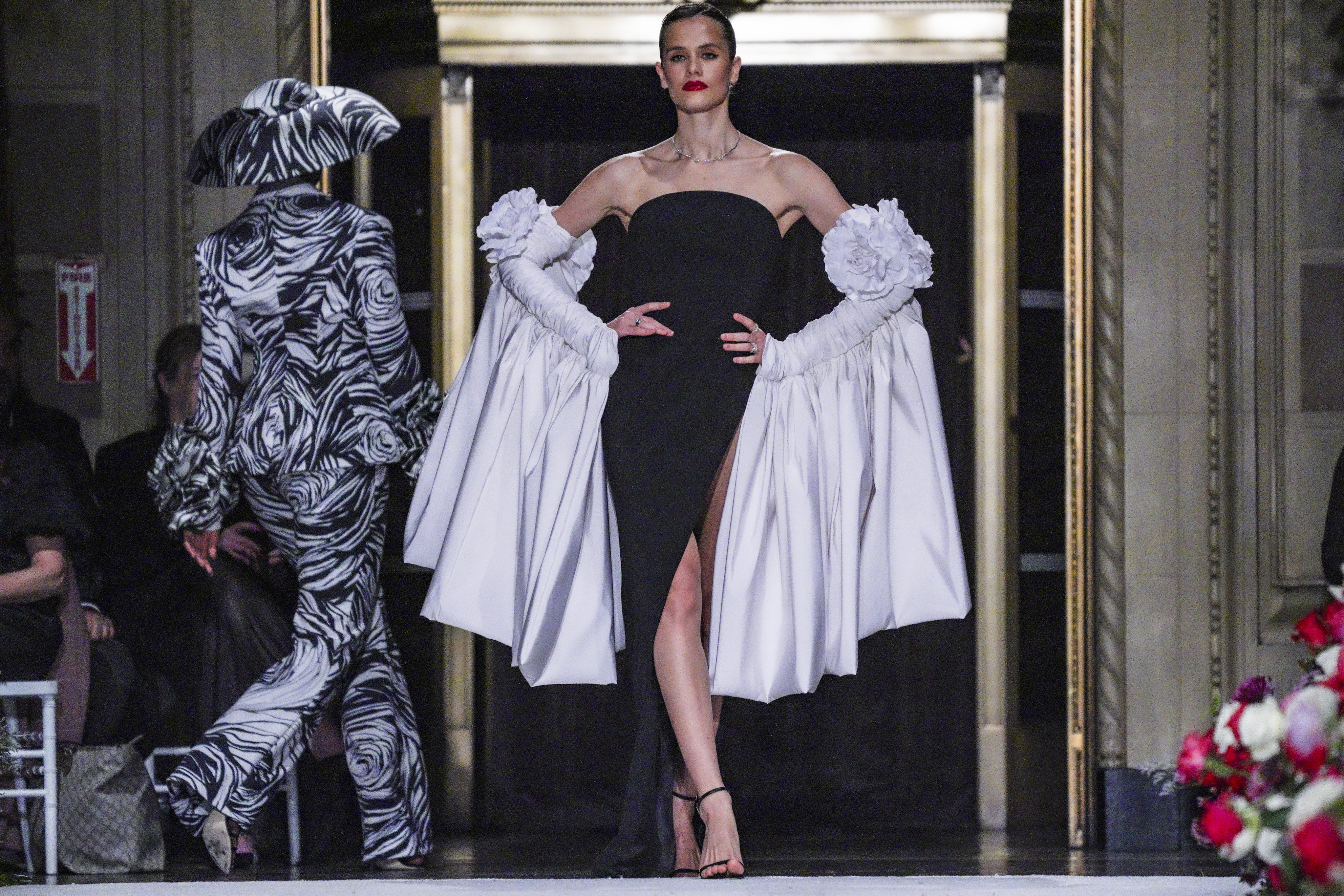 Fashion from Christian Siriano’s autumn/winter 2023 collection is modelled during Fashion Week, on February 9, in New York. Photo: AP