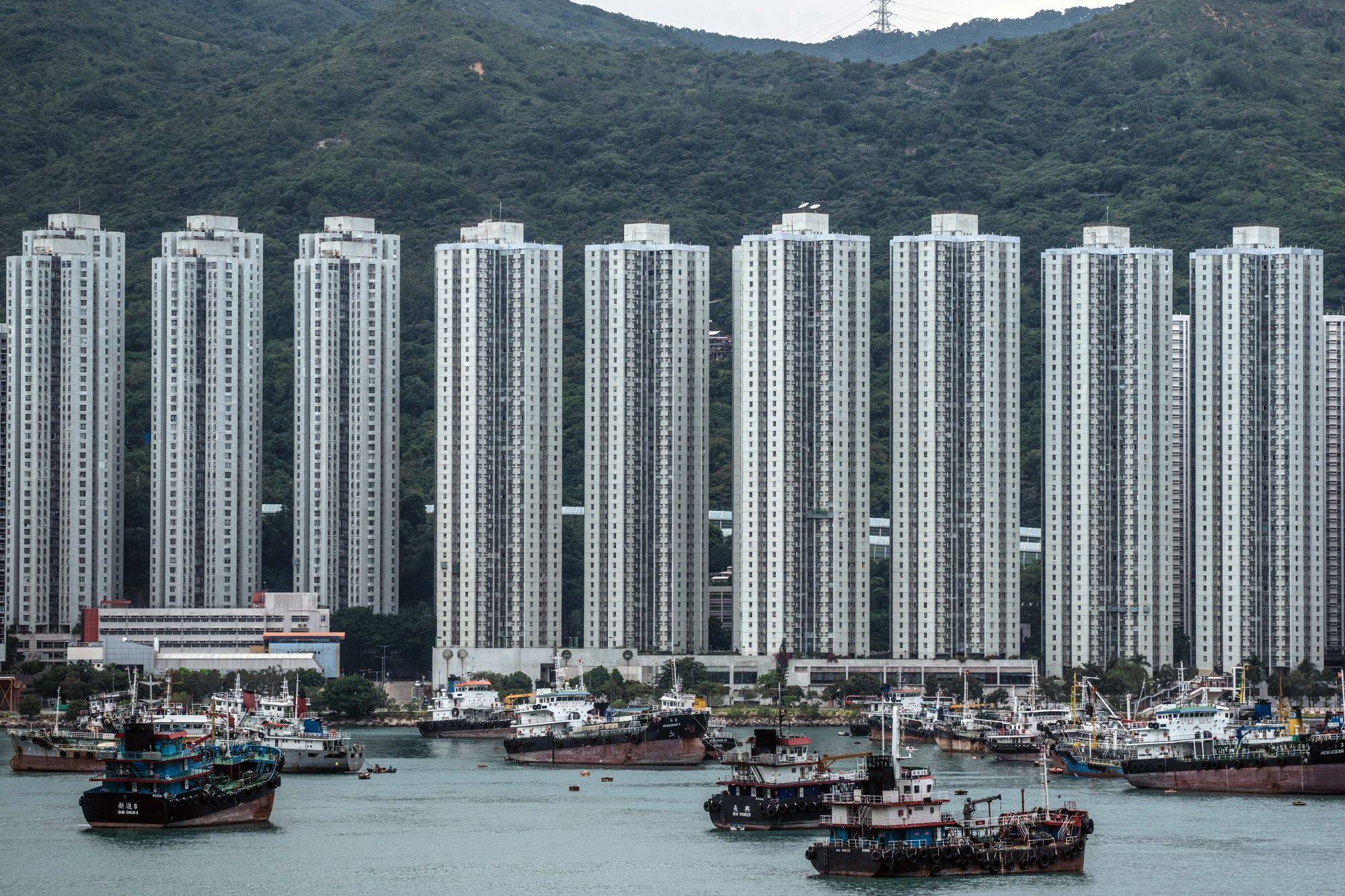 A view of Hong Kong flats on October 17. Land is Hong Kong’s most valuable commodity and land revenue a major source of revenue for the government. Photo: Bloomberg