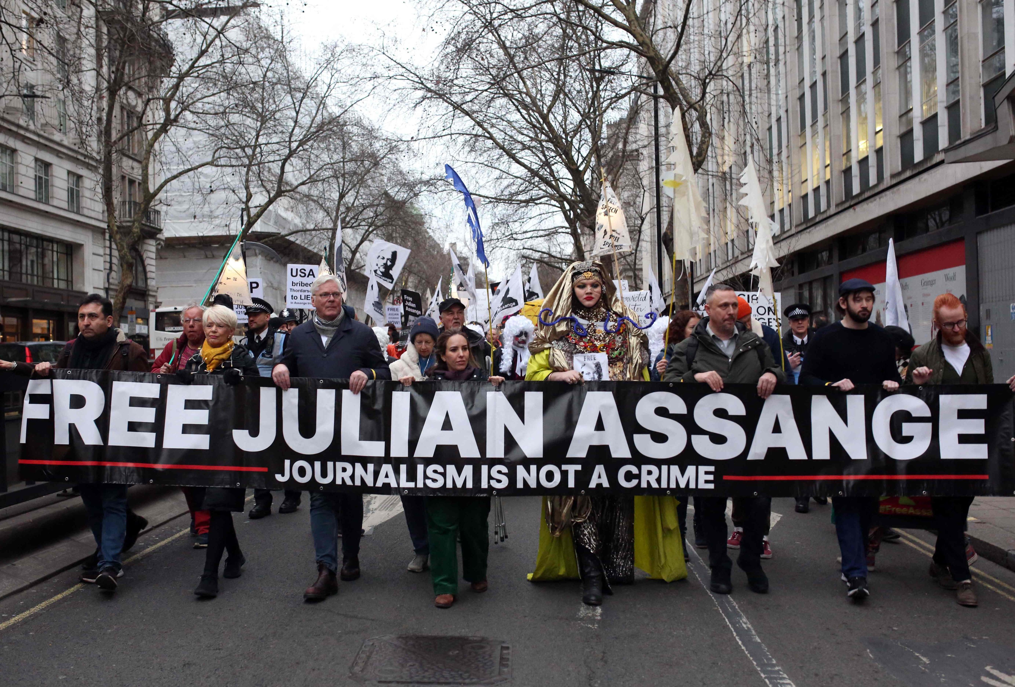 Thousands Hold 'Night Carnival' To Free Julian Assange 