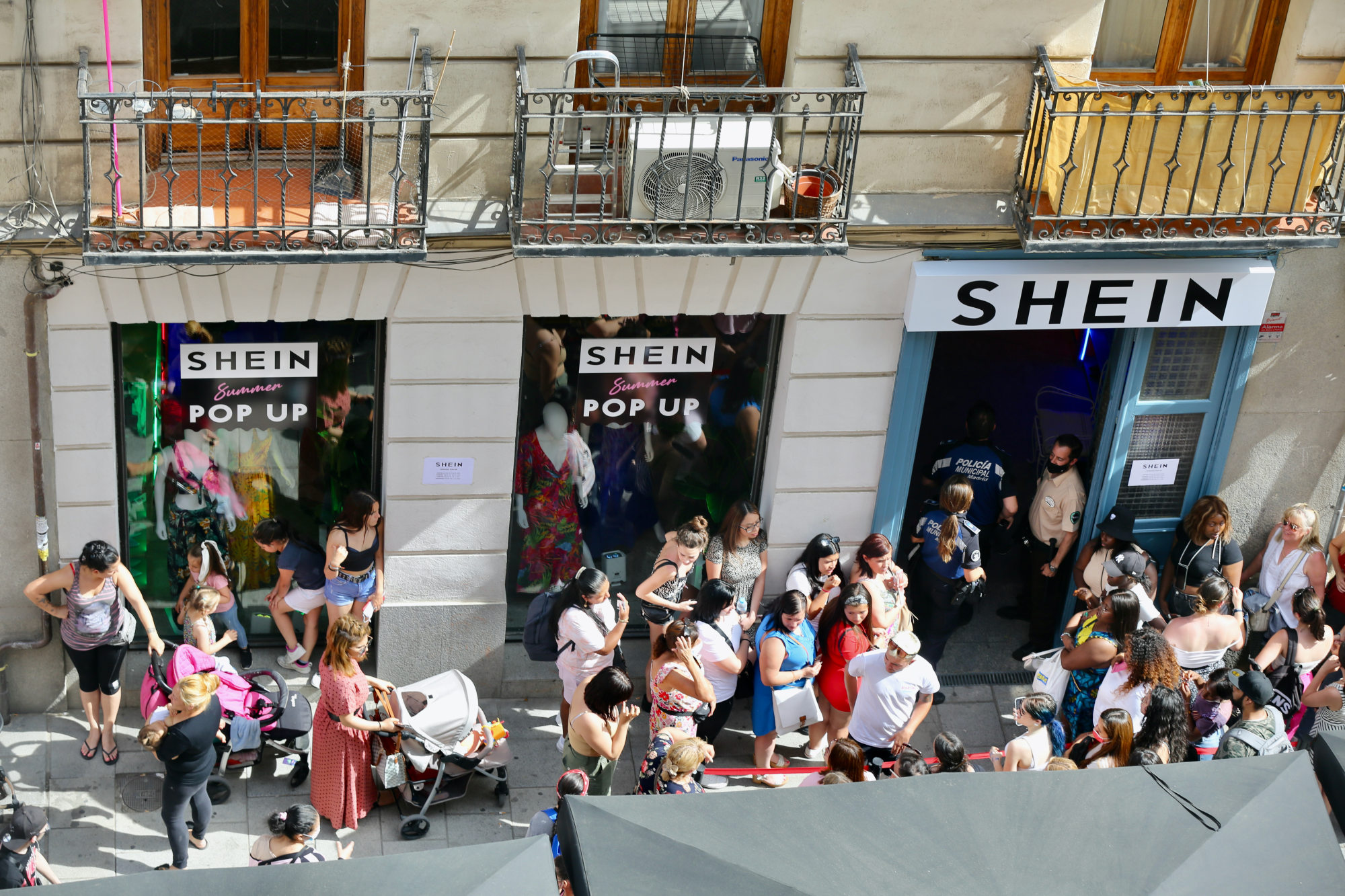 Interior of SHEIN's first physical store in Madrid, on June 2, 2022, in  Madrid (Spain). The Chinese 'online' fashion brand Shein opens its first  'pop up store' in Madrid after the good