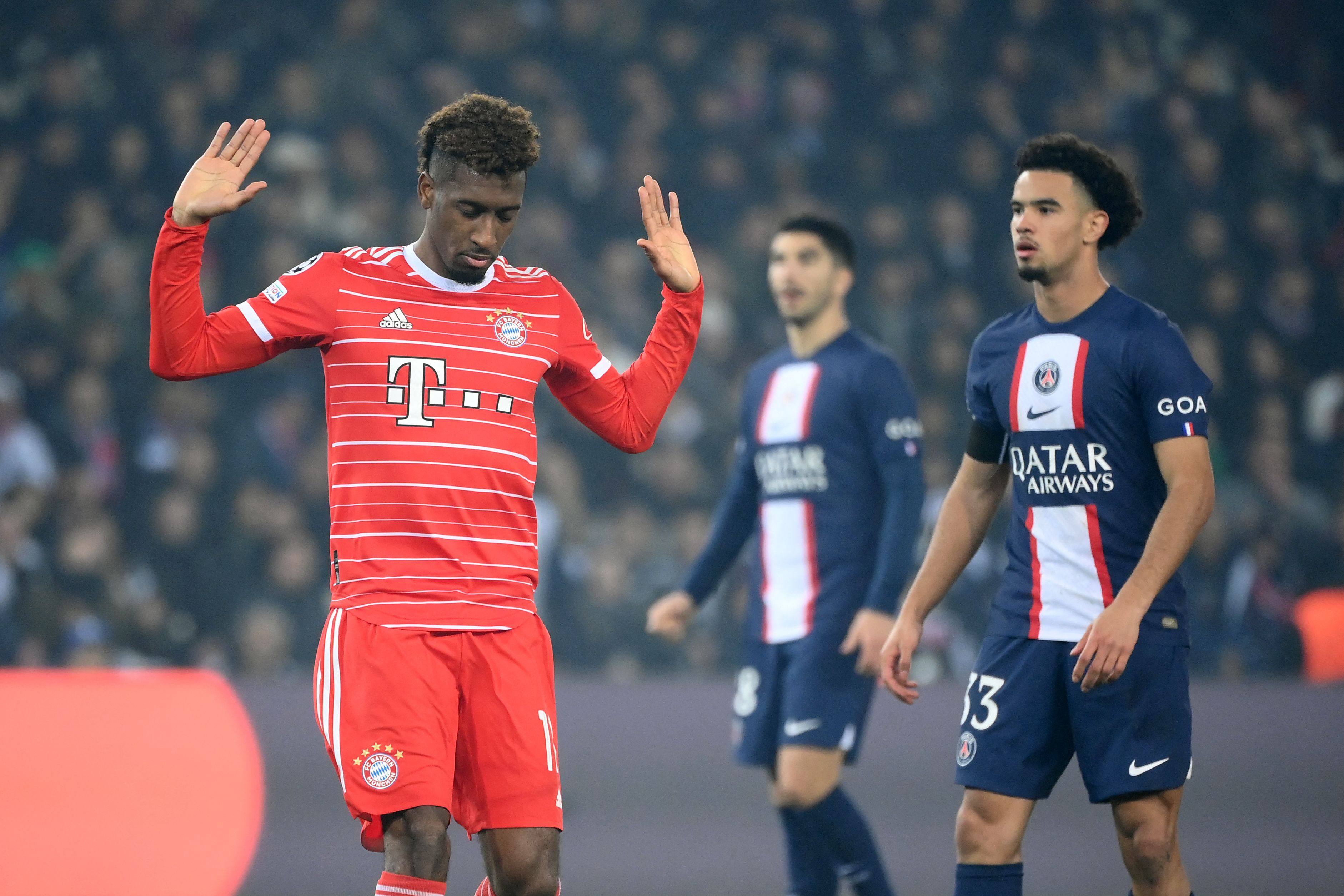 Bayern Munich’s French forward Kingsley Coman refuses to celebrate after scoring against Paris Saint-Germain during the first leg of the Uefa Champions League round of 16 first leg at the Parc des Princes. Photo: AFP