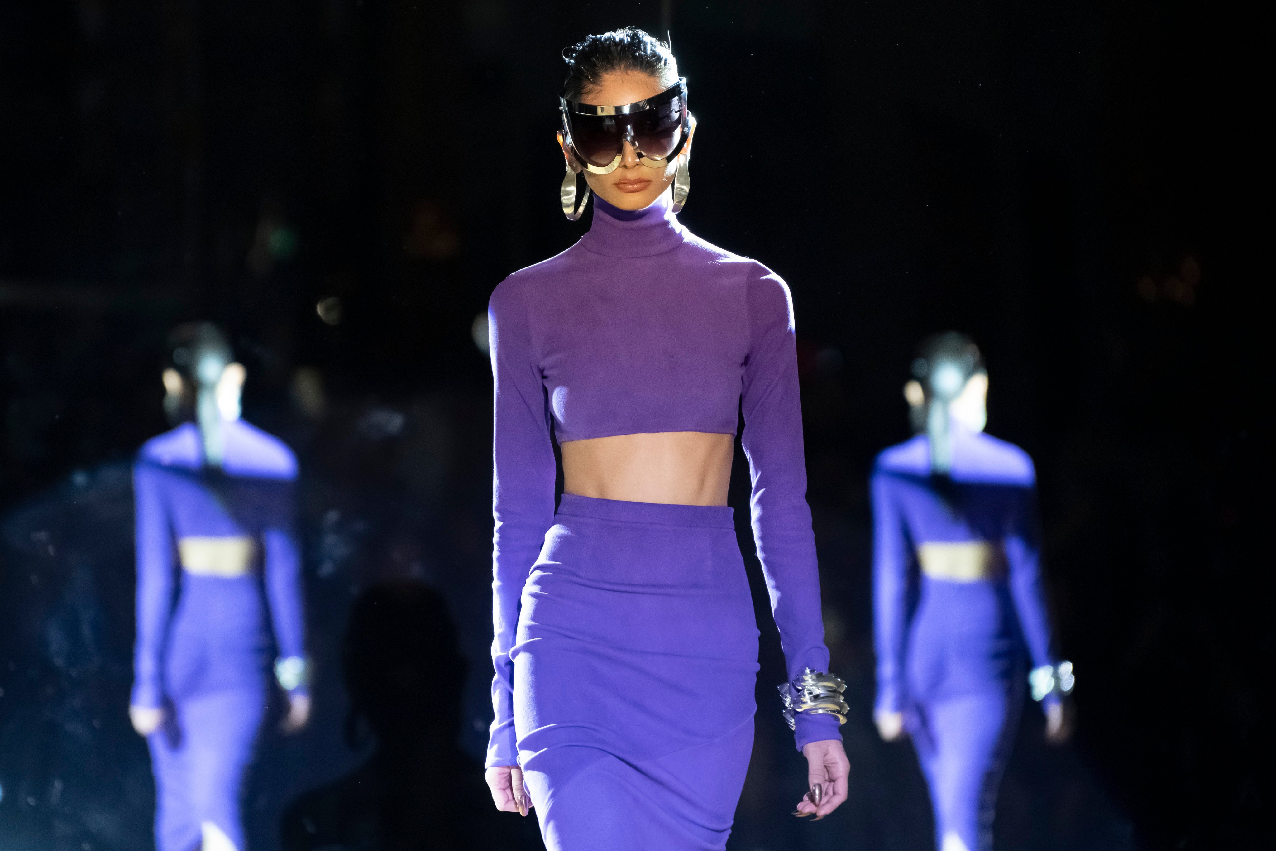 The LaQuan Smith autumn/winter 2023 collection is modelled during Fashion Week at the Rainbow Room on February 13, in New York. Photo: AP