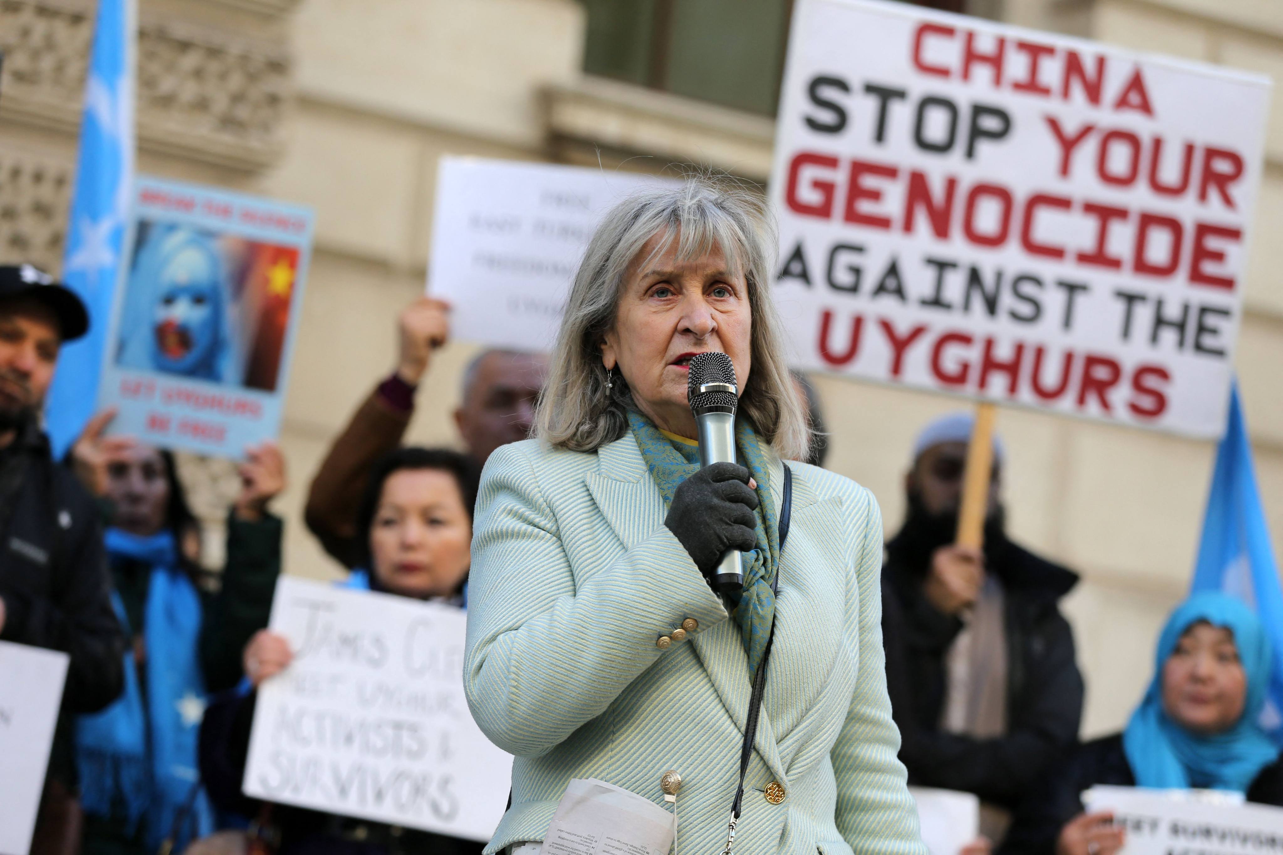 EU leaders and others, including those at a vigil in London on February 13, are stepping up their criticism of China for its treatment of Uygurs and other suspected human rights violations. Photo: AFP