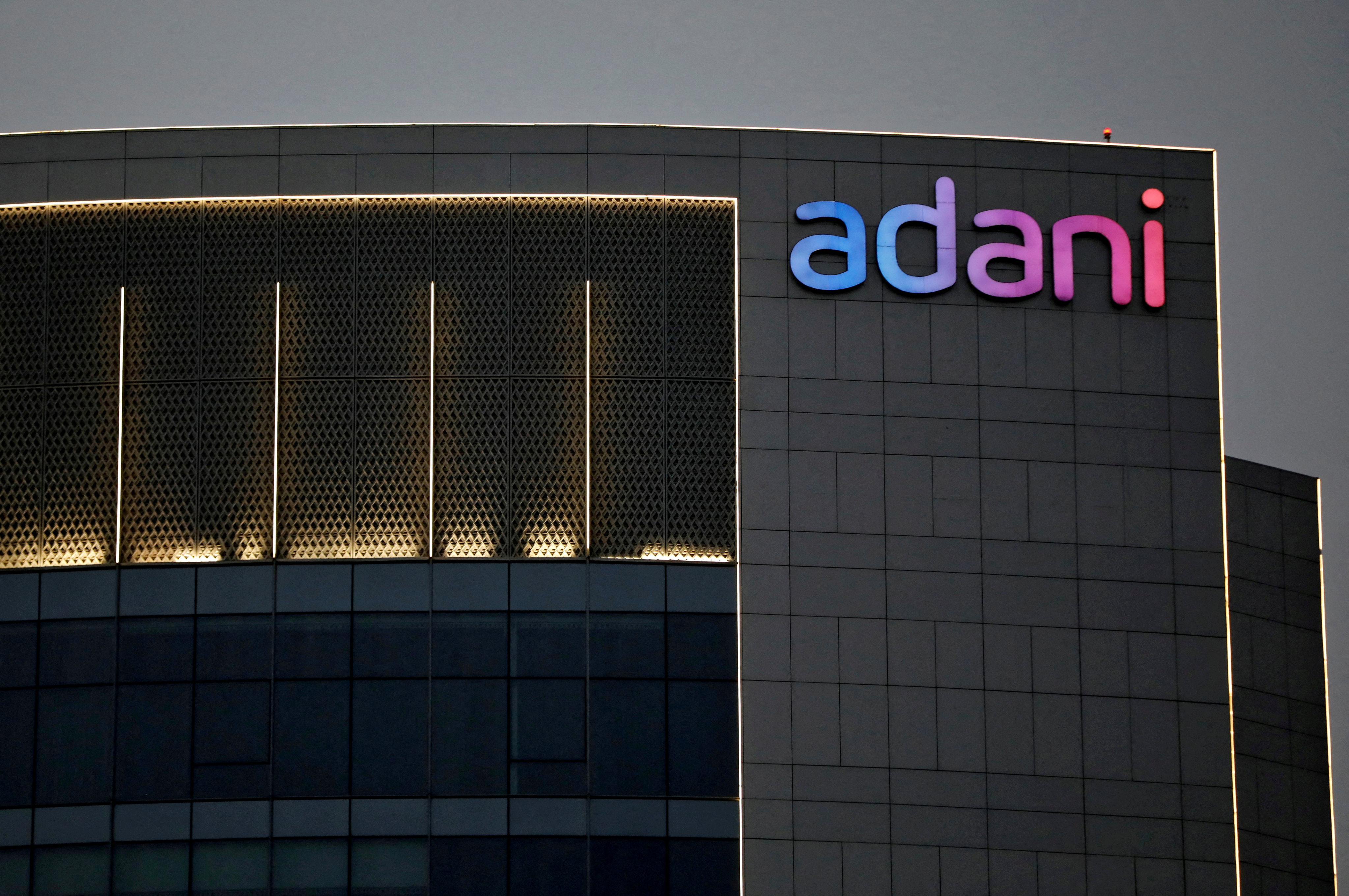 The logo of the Adani group. Photo: Reuters/File