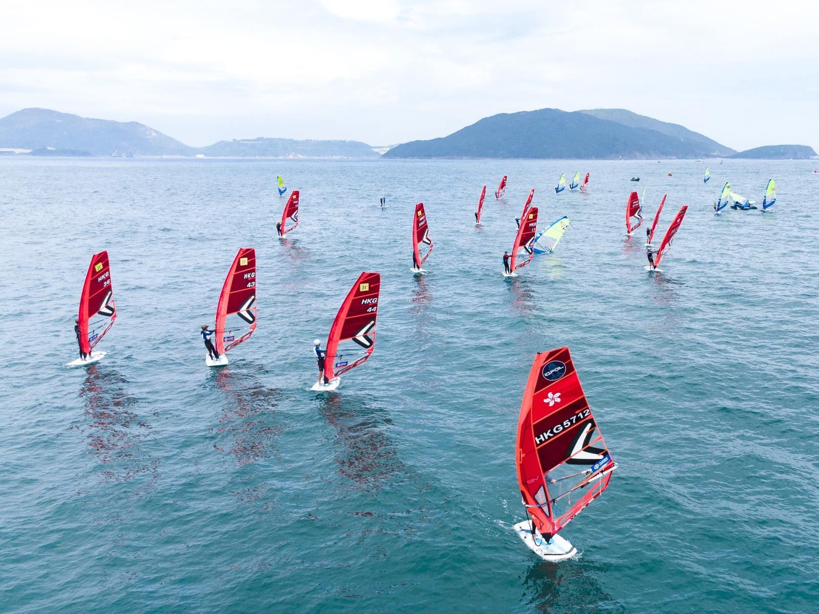 Due to the light wind at Shek O, only two races were held today on the final leg of the Hong Kong windsurfing circuit. Photo: Windsurfing Association of Hong Kong