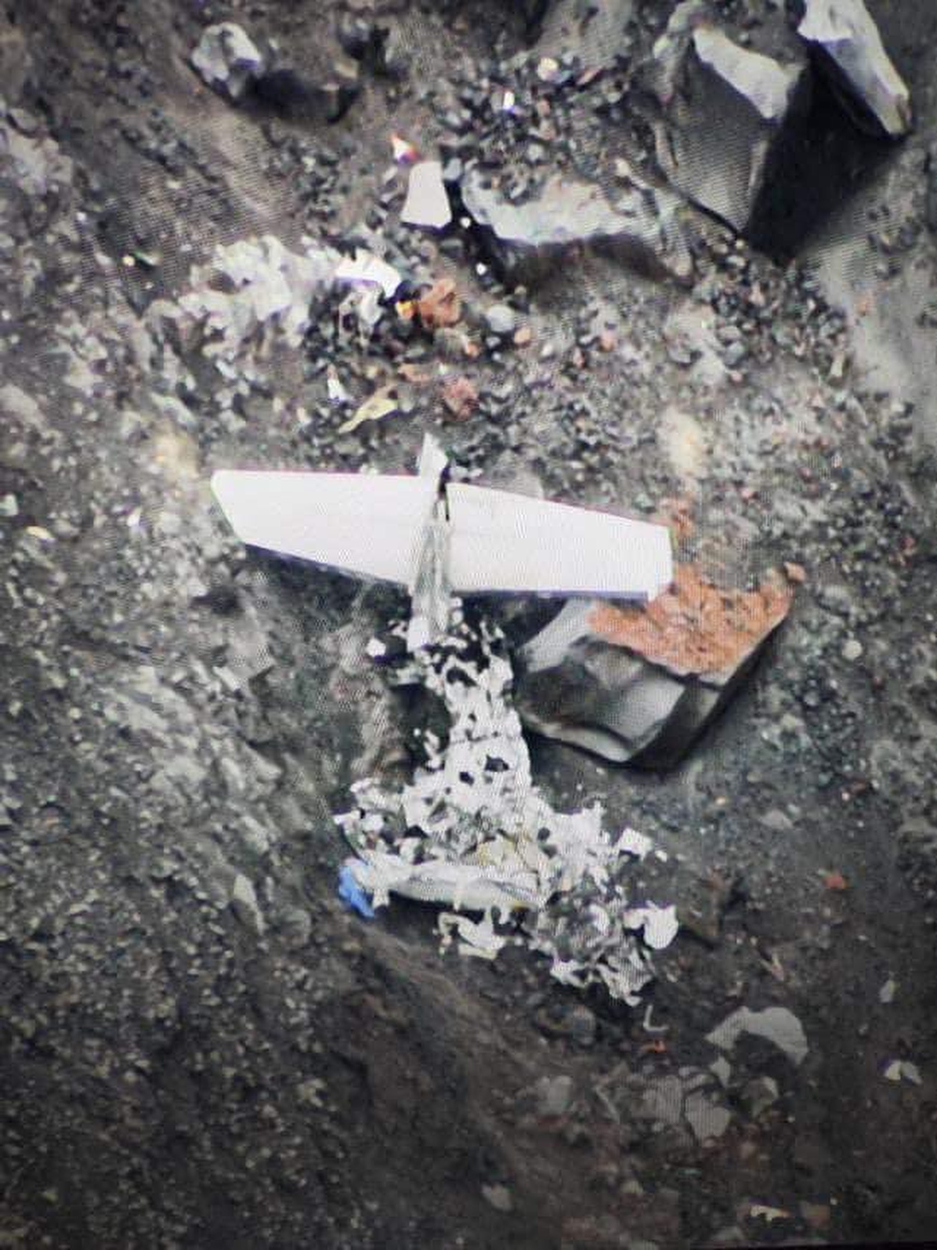 An image shared by Filipino Congressman Joey Salceda that purportedly shows the crash site of the missing Cessna plane on Mount Mayon. Photo: Facebook/Joey Salceda