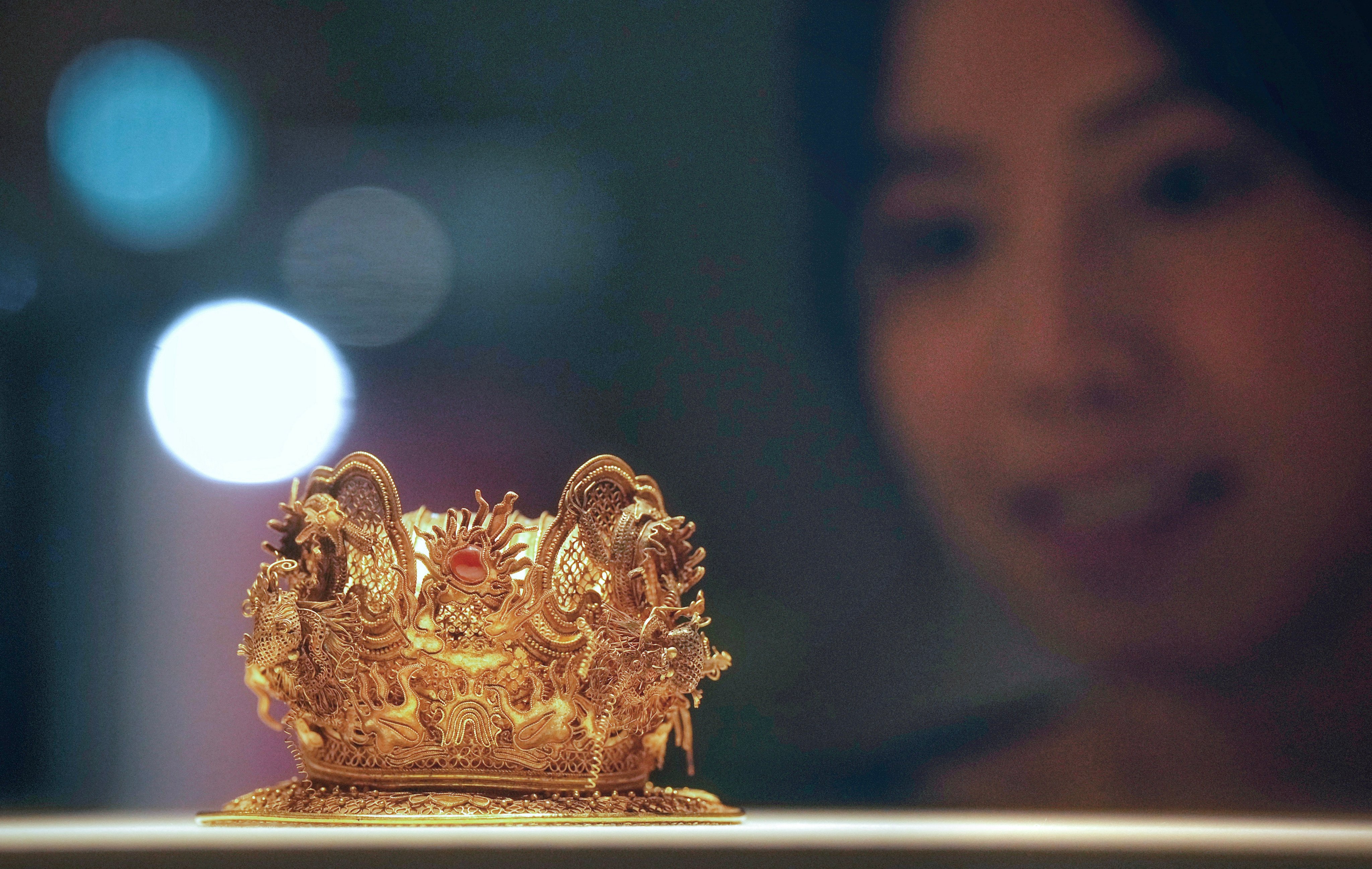 An exhibition showcasing ancient China’s artistic and technical achievements in working with gold over the past three millennia opens at the Hong Kong Palace Museum. Photo: Elson Li