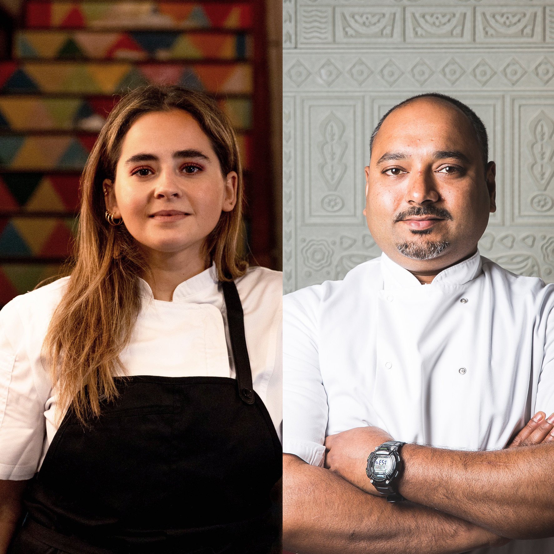 Chefs Teya Mikhael and Palash Mitra of Maison Libanaise and New Punjab Club, two restaurants in Hong Kong, helped raise HK$70,000 (US$8,900) for victims of the earthquakes in Turkey and Syria by staging a four-hands dinner. Photo: Black Sheep Restaurants 