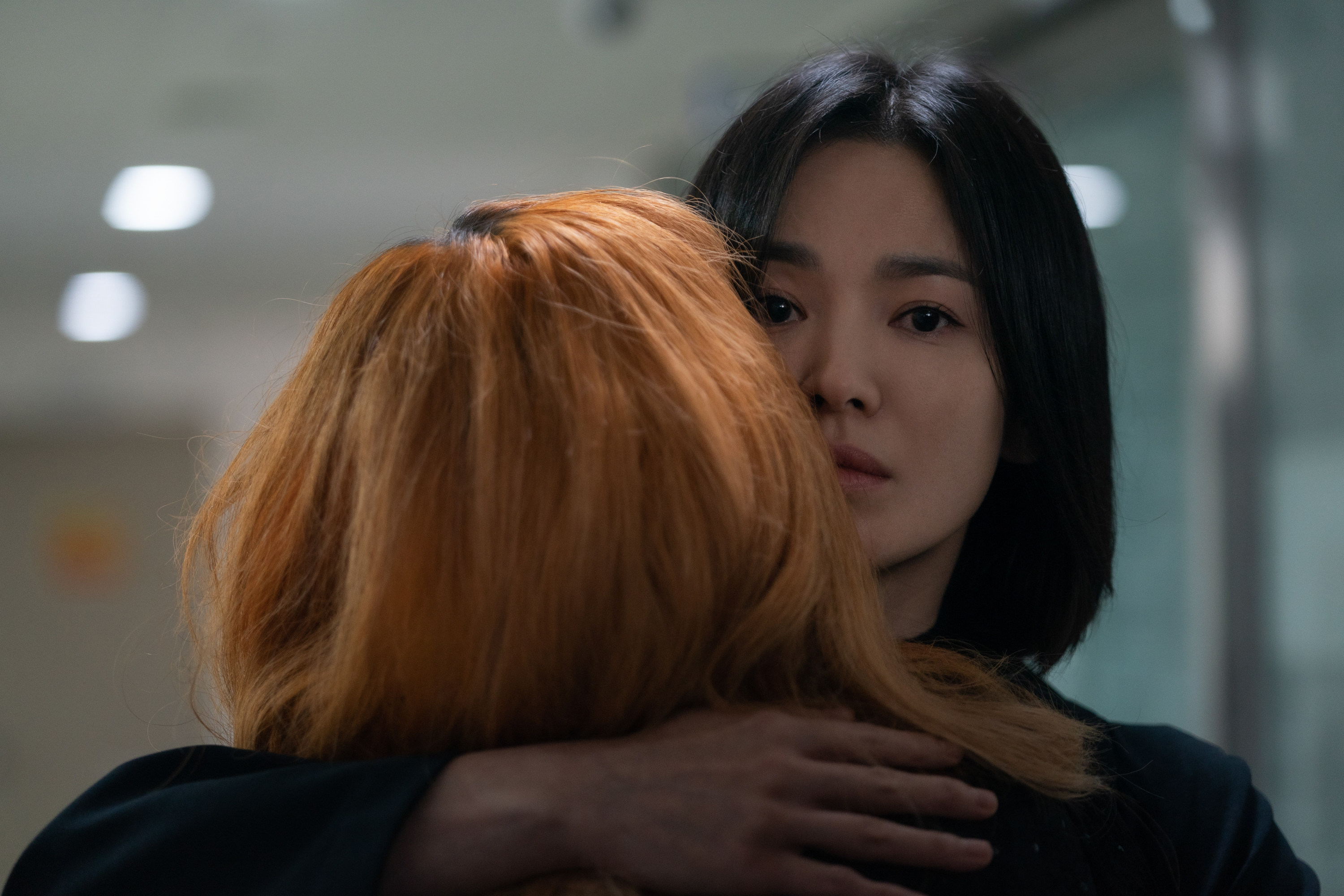 Song Hye-kyo as Moon Dong-eun in a still from The Glory Part 2. Photo: Graphyoda/Netflix.