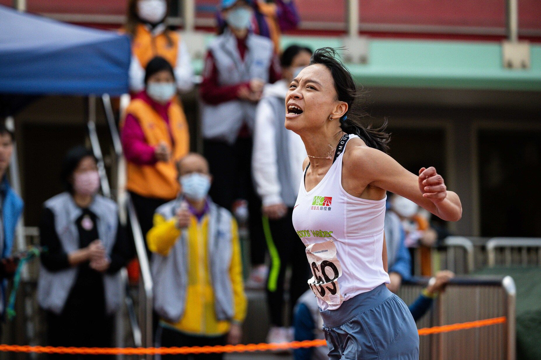 Kong Chun-ki ran a personal best of 11.69 seconds at the Hong Kong Athletics Series 1 in Wan Chai. Photo: HKAAA
