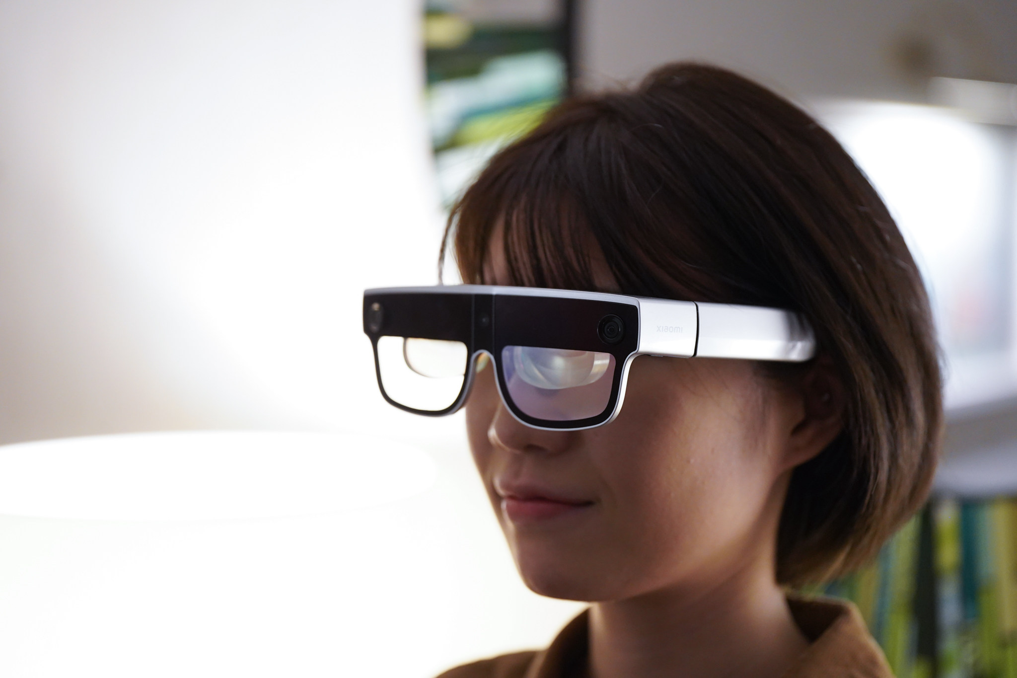 Xiaomi’s Wireless AR Smart Glass Explorer Edition prototype worn at this year’s Mobile World Congress, in Barcelona. The show introduced a range of cutting-edge mobile technology. Photo: Ben Sin