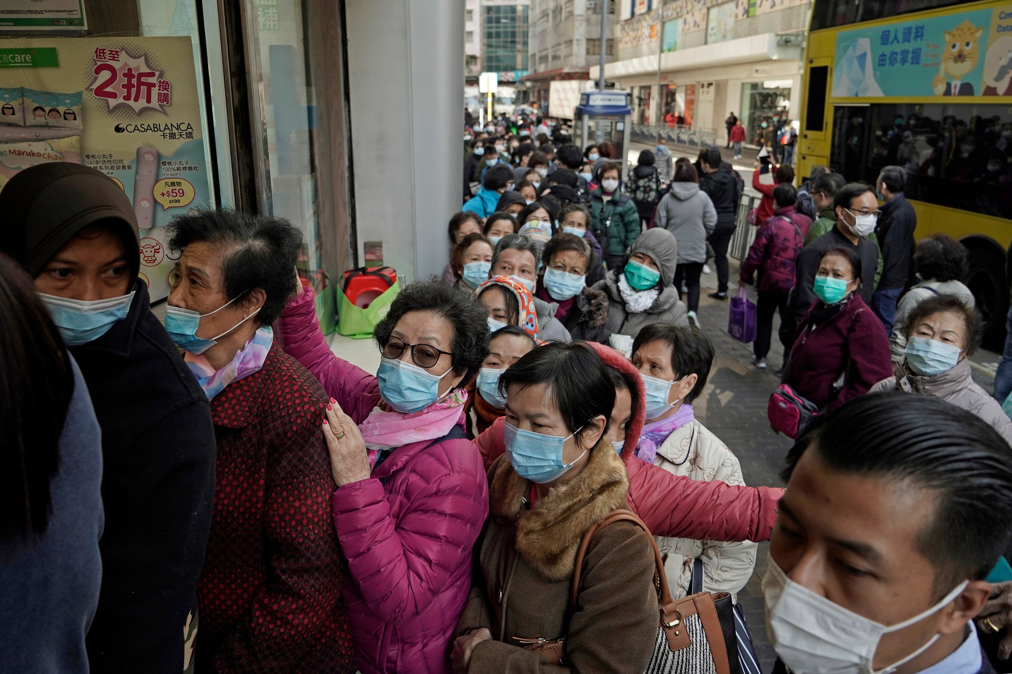 In the first months of the pandemic in 2020, residents were desperate to secure enough boxes of masks. Photo: AP