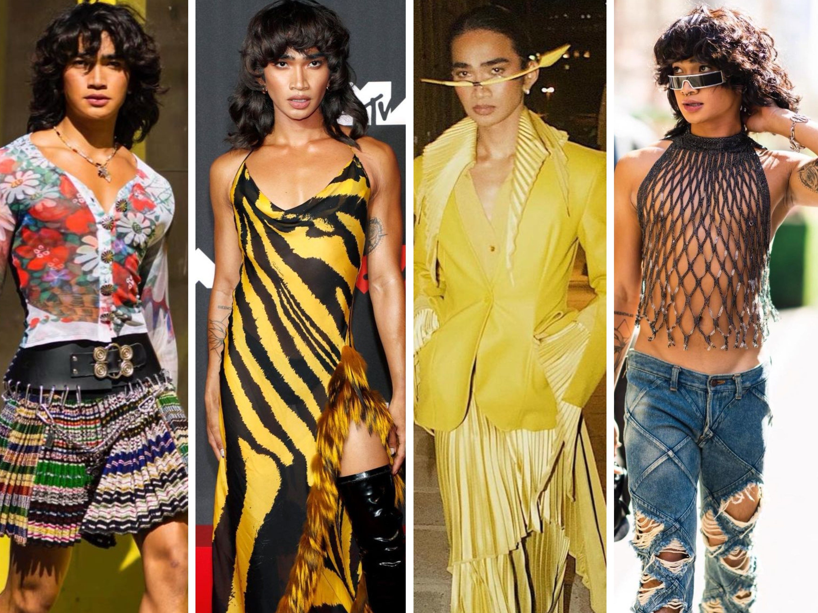 From chic and colourful ensembles to daring fishnet tops, Fil-Am influencer Bretman Rock sure knows how to turn heads with his genderfluid looks. Photos: @bretmanrock, @robertwun/Instagram