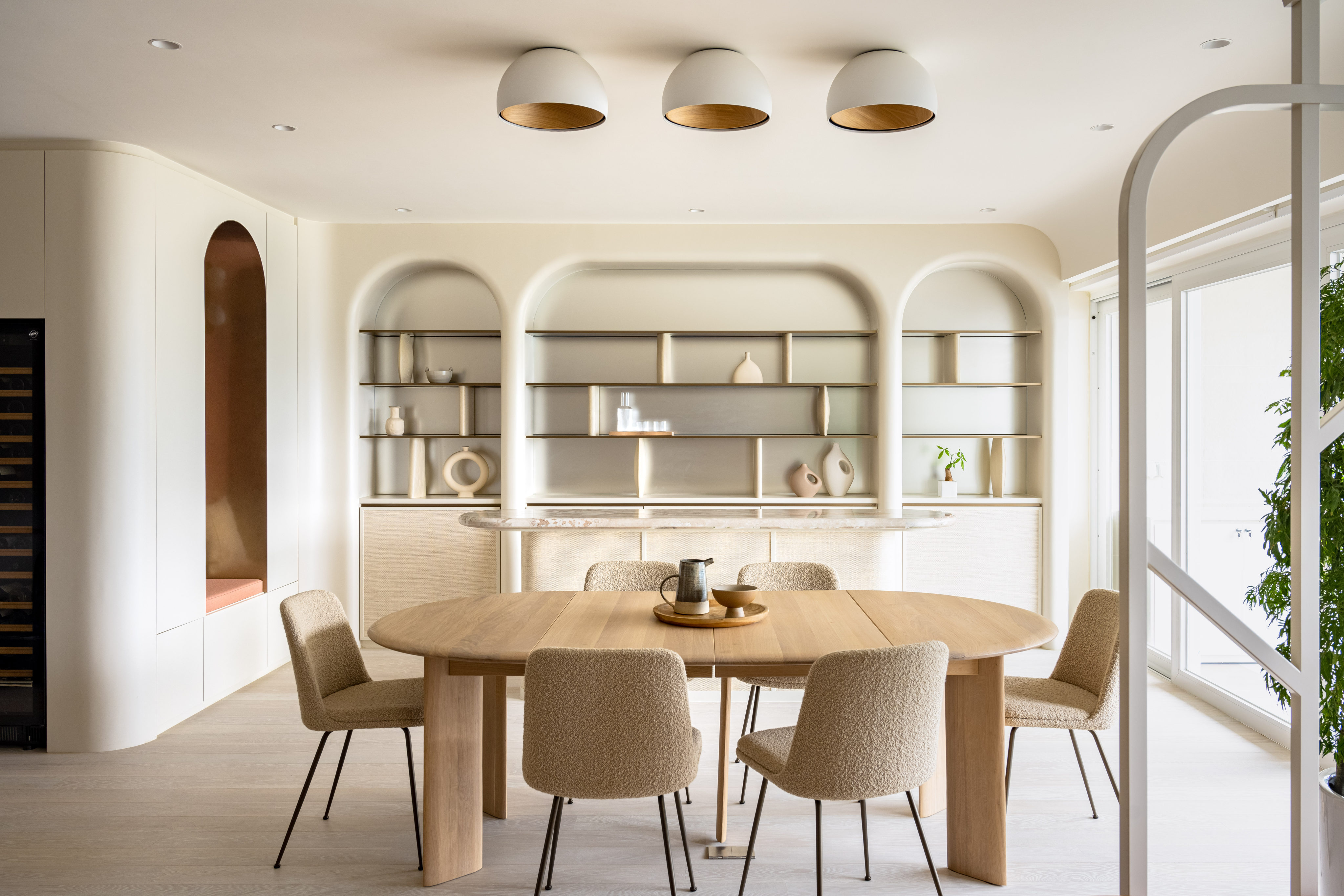 The dining room of a Bean Buro-designed flat in Hong Kong’s Repulse Bay that has been remodelled to meet a young family’s needs. Photo: Eugene Chan