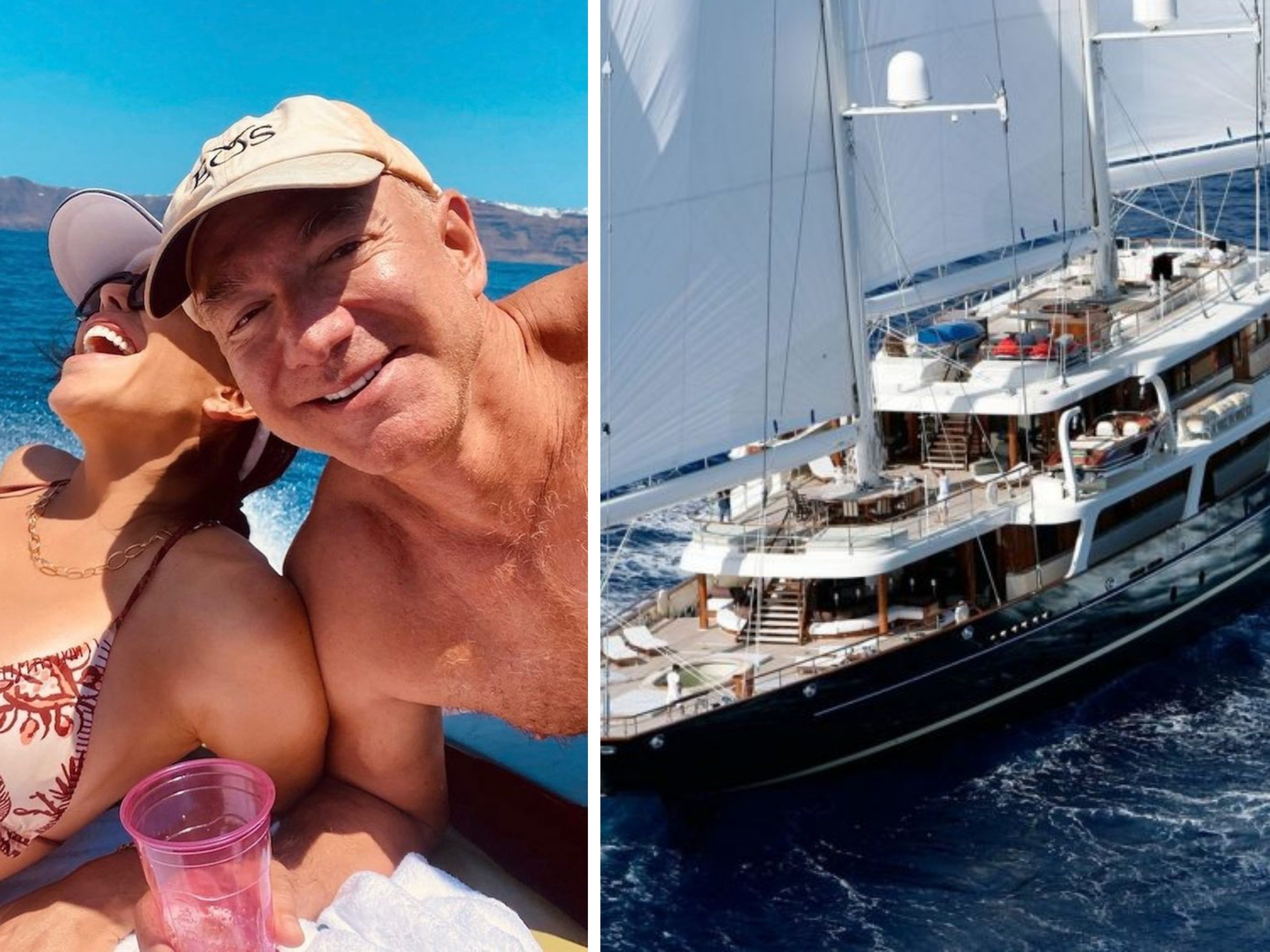 Jeff Bezos and Lauren Sánchez are big fans of sailing – now the Amazon billionaire has commissioned a mega yacht of his own. Photos: @laurenwsanchez/Instagram, Lurssen