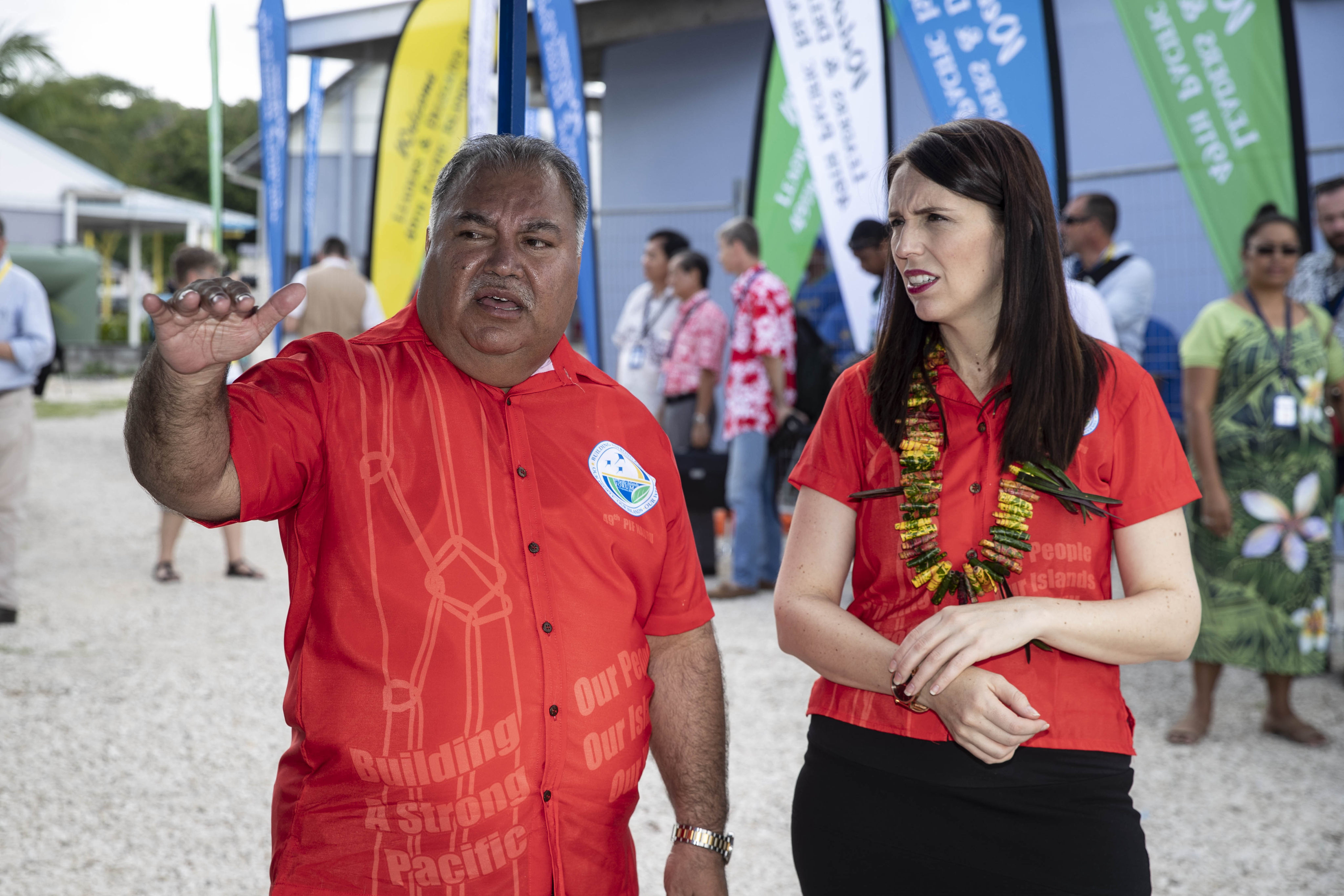 Nauruan Baron Waqa (left, in 2018 as president) will be secretary general of the Pacific Islands Forum next year. Photo: New Zealand Herald