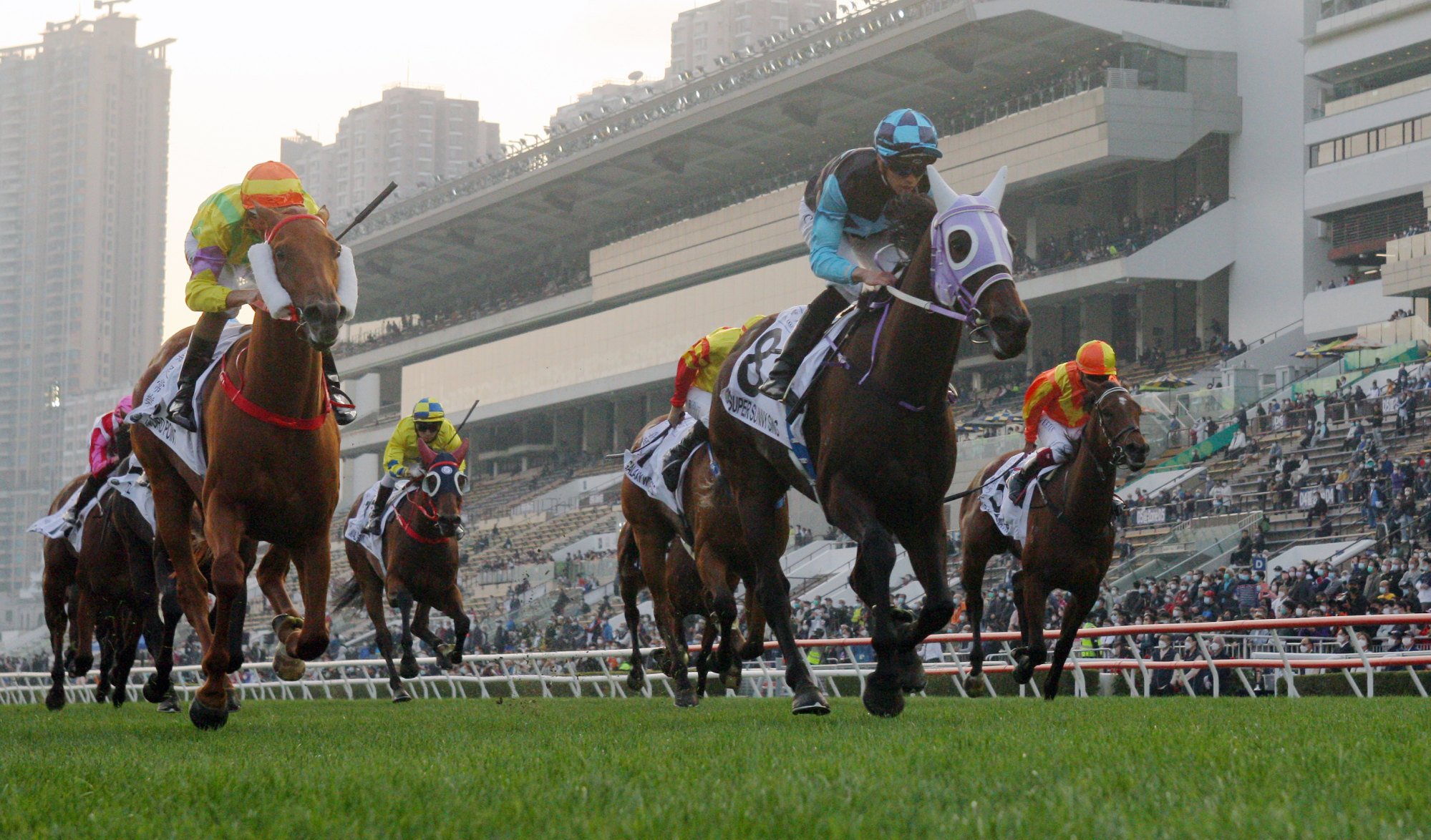 Super Sunny Sing (blue colours) wins the Classic Cup on February 26.