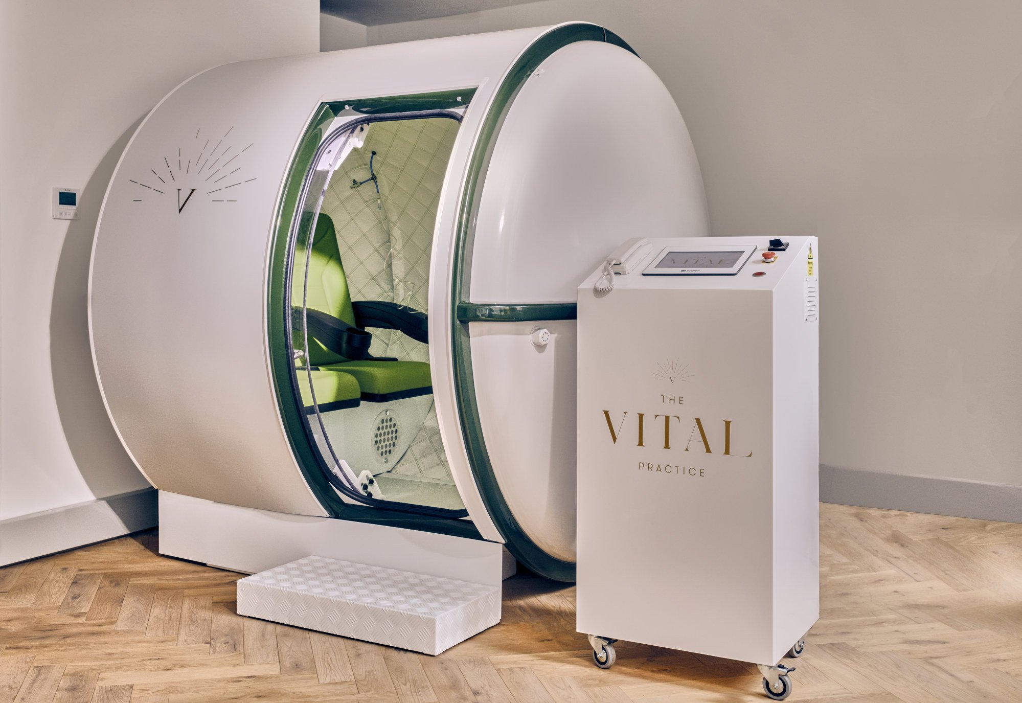 The two-seater HBOT chamber at The Vital Practice in London, the UK. Photo: Amberin Fur