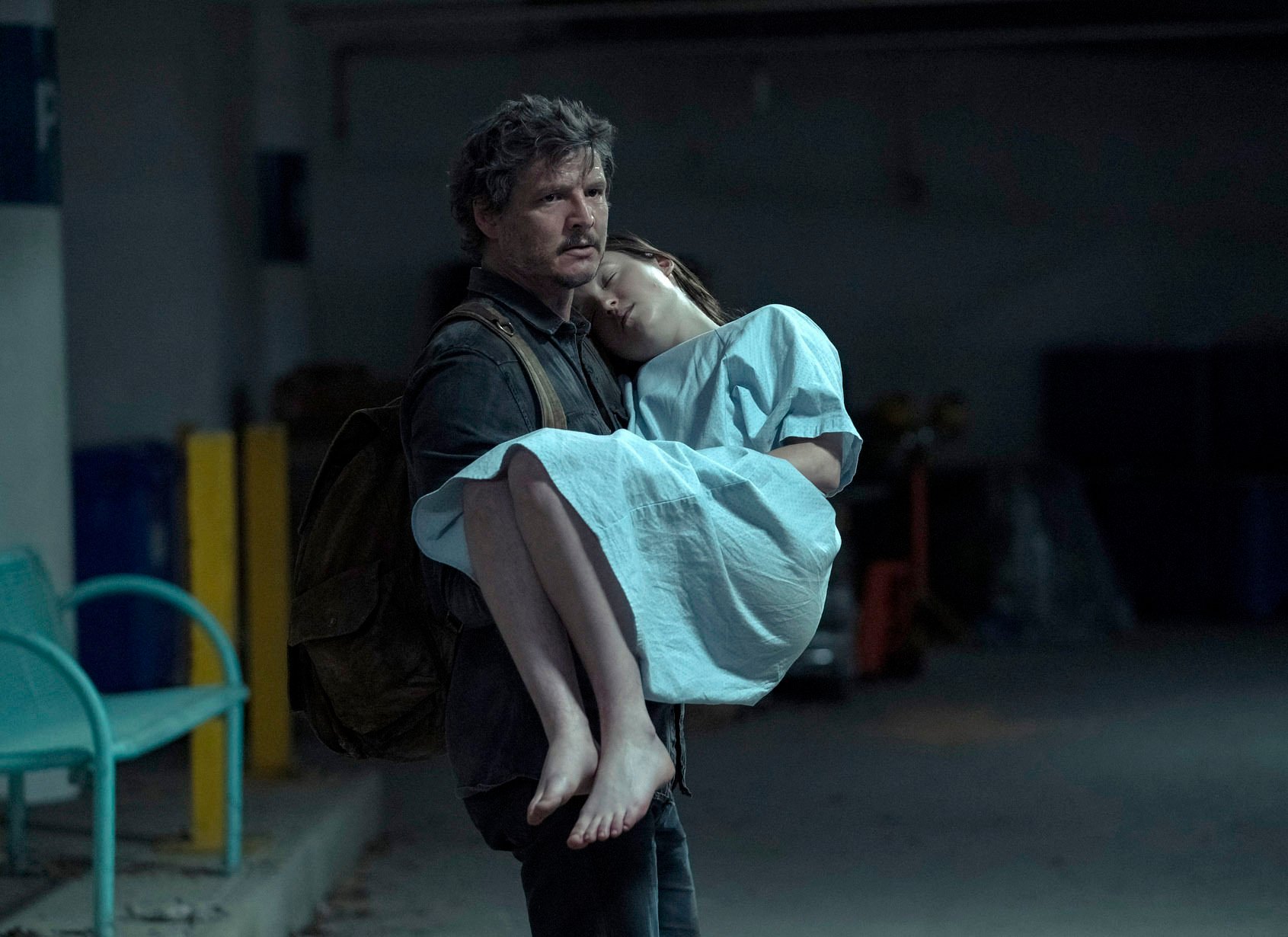 Pedro Pascal and Bella Ramsey in a scene from The Last of Us, the TV adaptation of the popular video game. Photo: AP