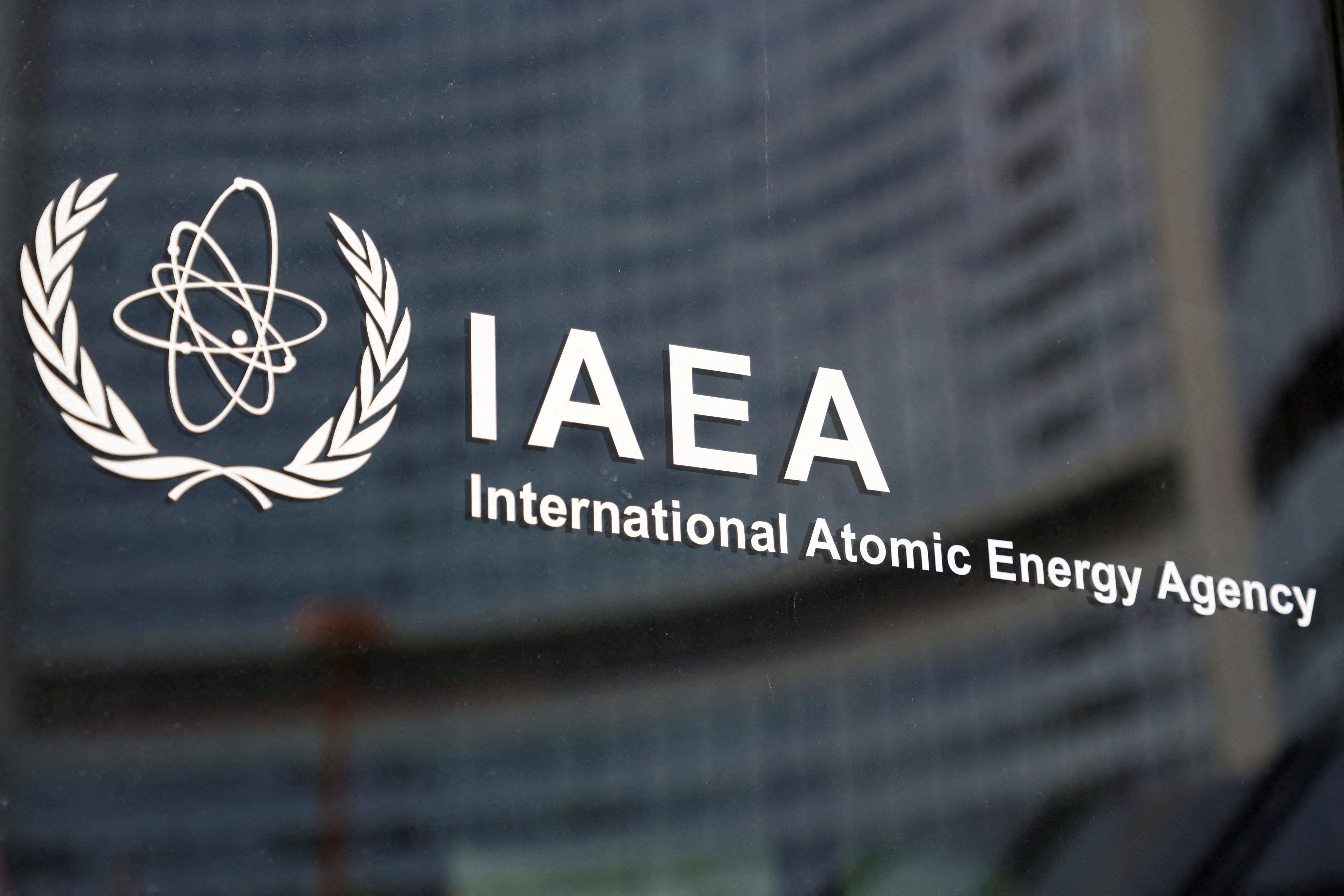 The logo of the International Atomic Energy Agency (IAEA) at the organisation’s headquarters in Vienna, Austria. Photo: Reuters