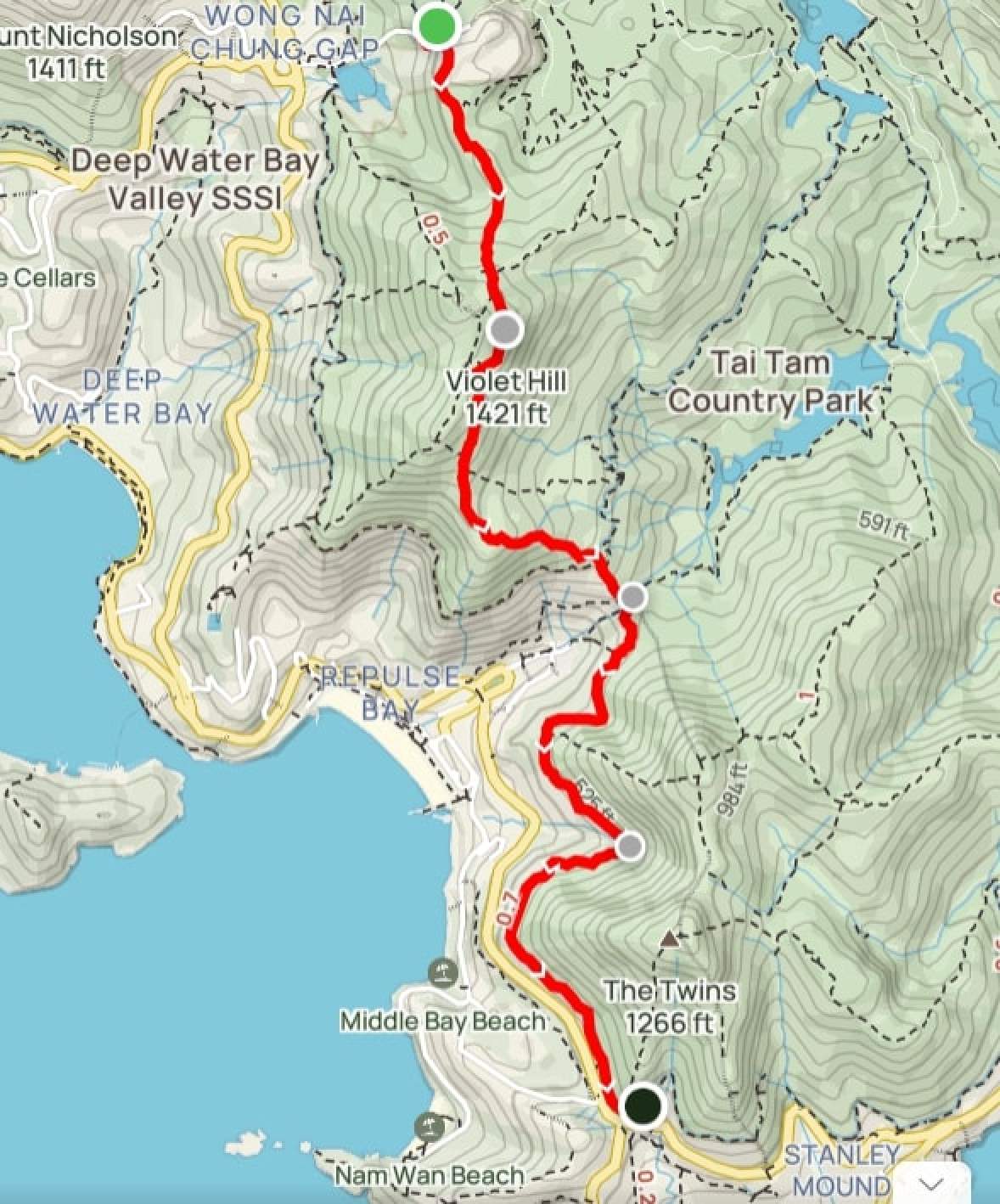 Violet Hill and The Twins the easy way. Photo: All Trails