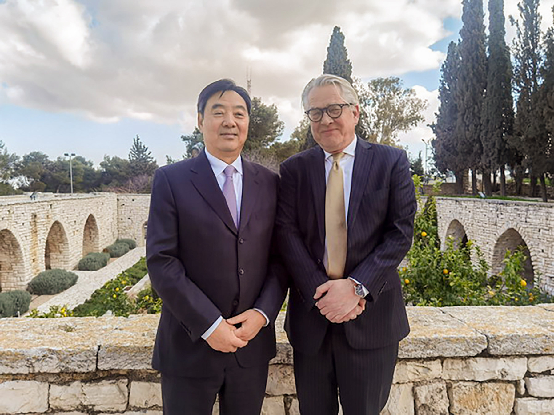 China’s special envoy Zhai Jun (left) meets the United Nations special coordinator for the Middle East peace process Tor Wennesland in Jerusalem on March 9. Photo: Chinese Ministry of Foreign Affairs
