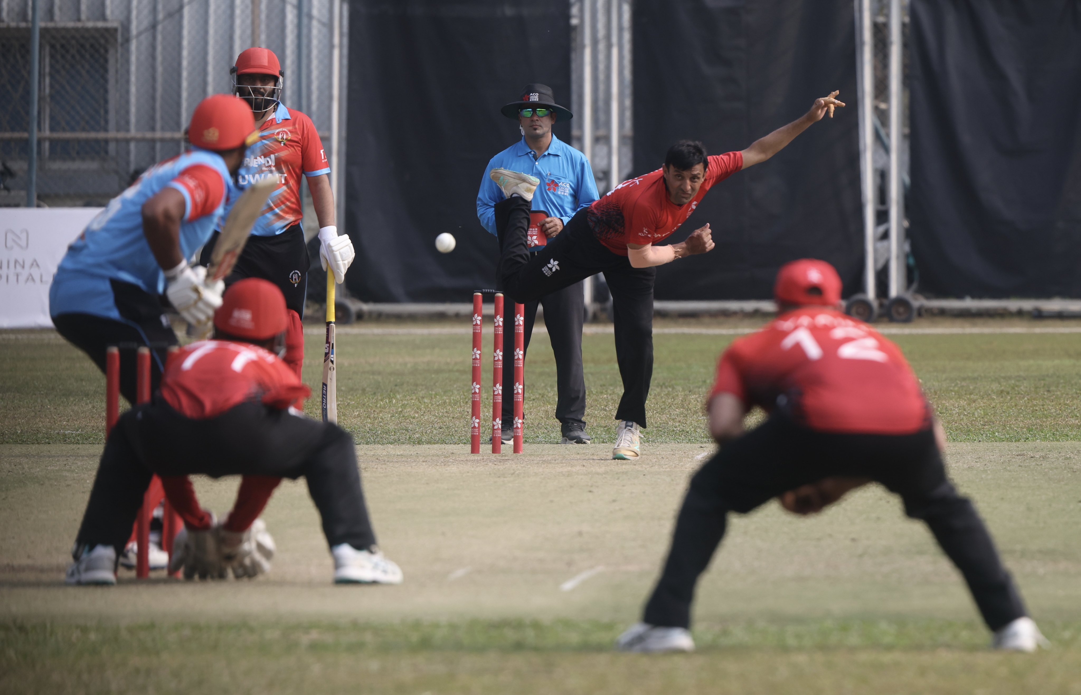 Ehsan Khan took the late wickets that ensured victory for Hong Kong. Photo: Jonathan Wong