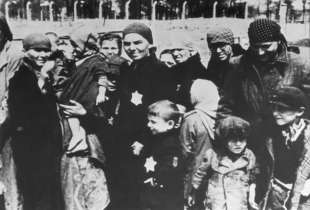 Jewish women and children at Auschwitz concentration camp in Poland, around 1943, during the selection process. Many people were immediately sent by Hitler’s Nazis to the gas chambers. Photo: via Getty Images