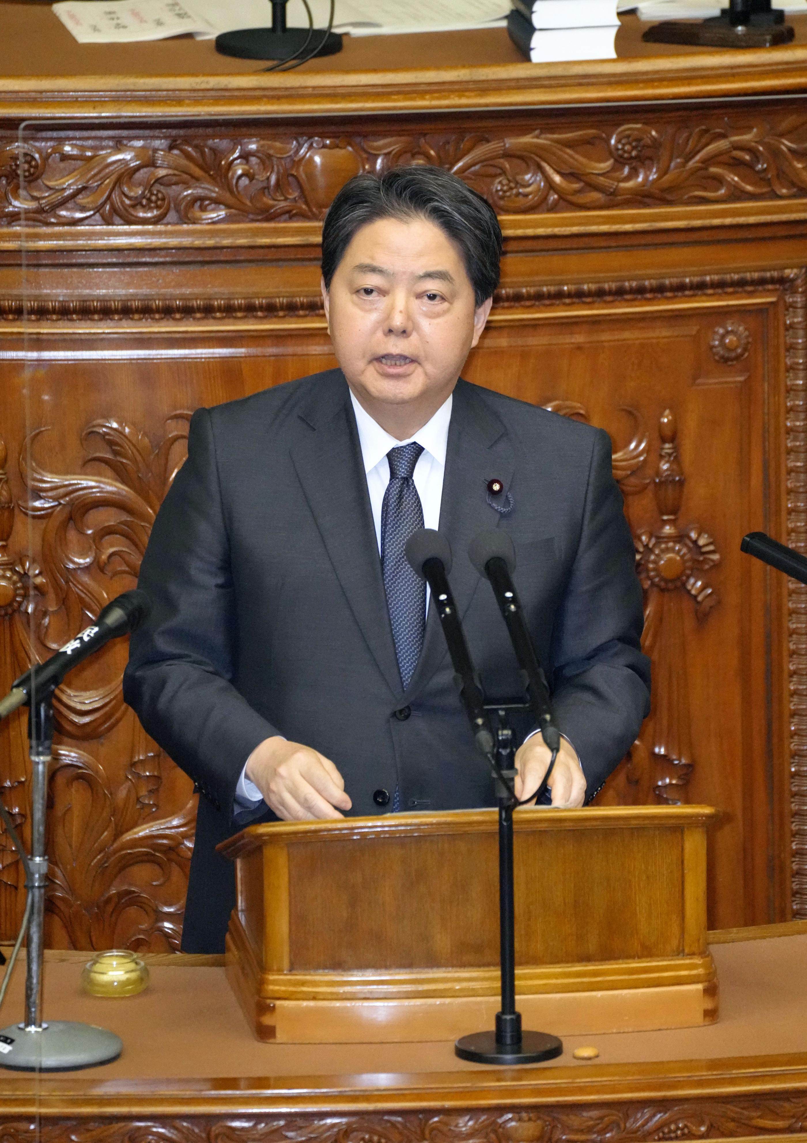 Japanese Foreign Minister Yoshimasa Hayashi, who is on an official visit to the Solomon Islands. File photo: Kyodo