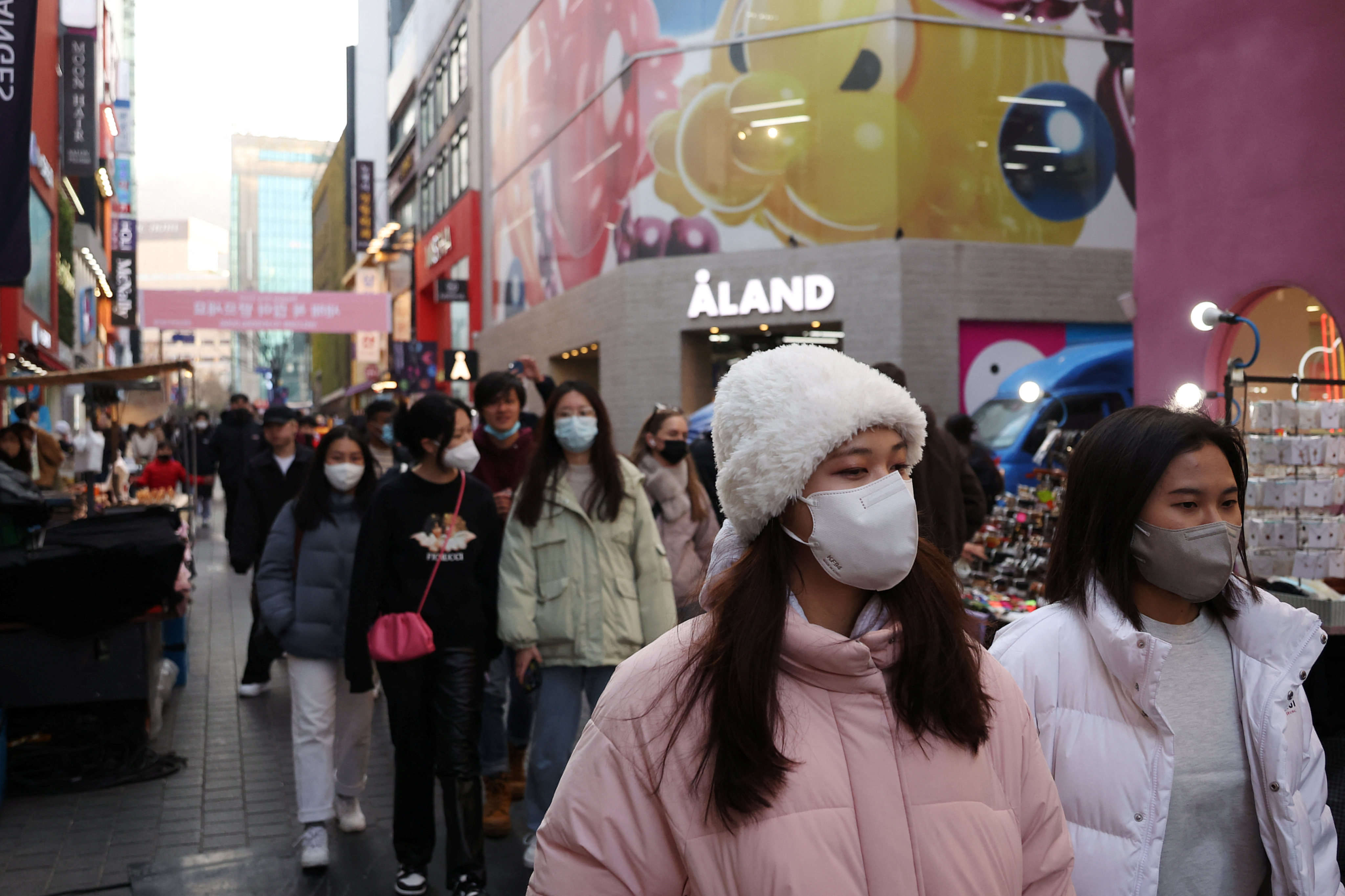 Tourists are returning to Myeong-dong, the popular shopping district in Seoul, South Korea, with many citing their love of K-dramas and K-pop as reasons for visiting. Photo: Reuters