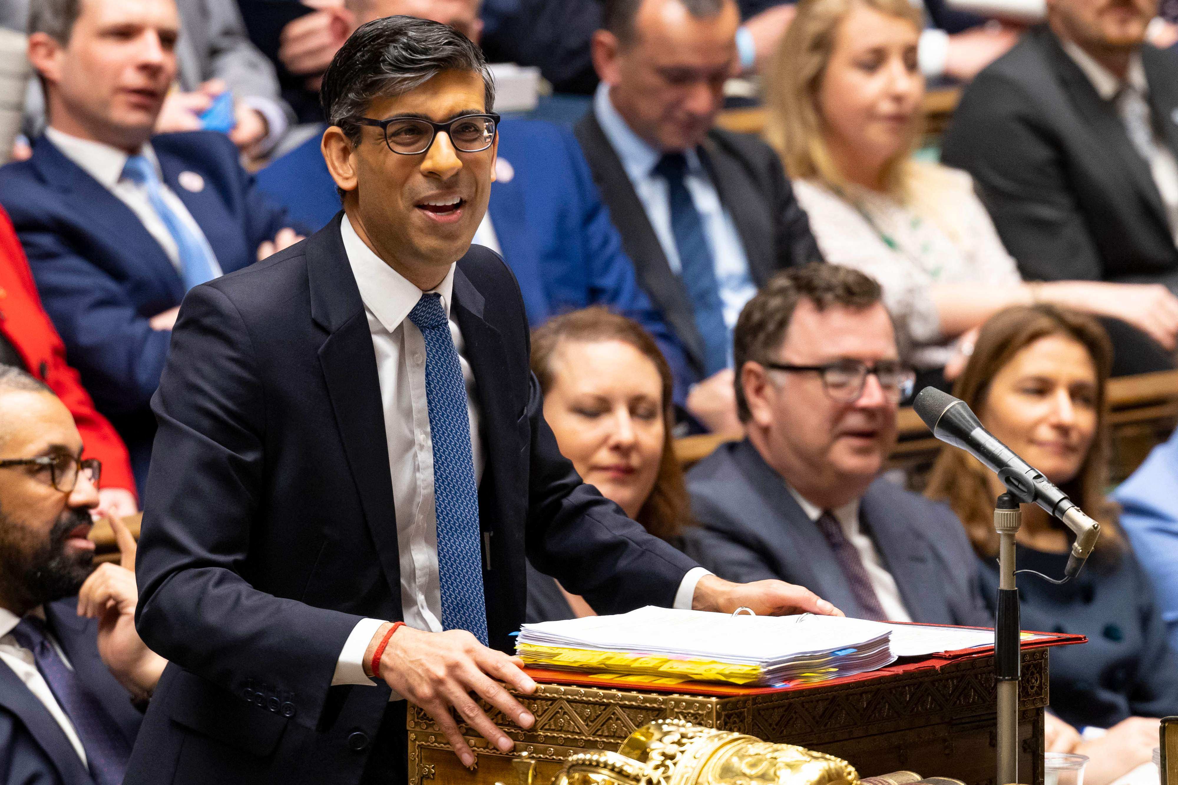 Britain’s Prime Minister Rishi Sunak at the House of Commons in London on Wednesday. Photo: UK Parliament / AFP