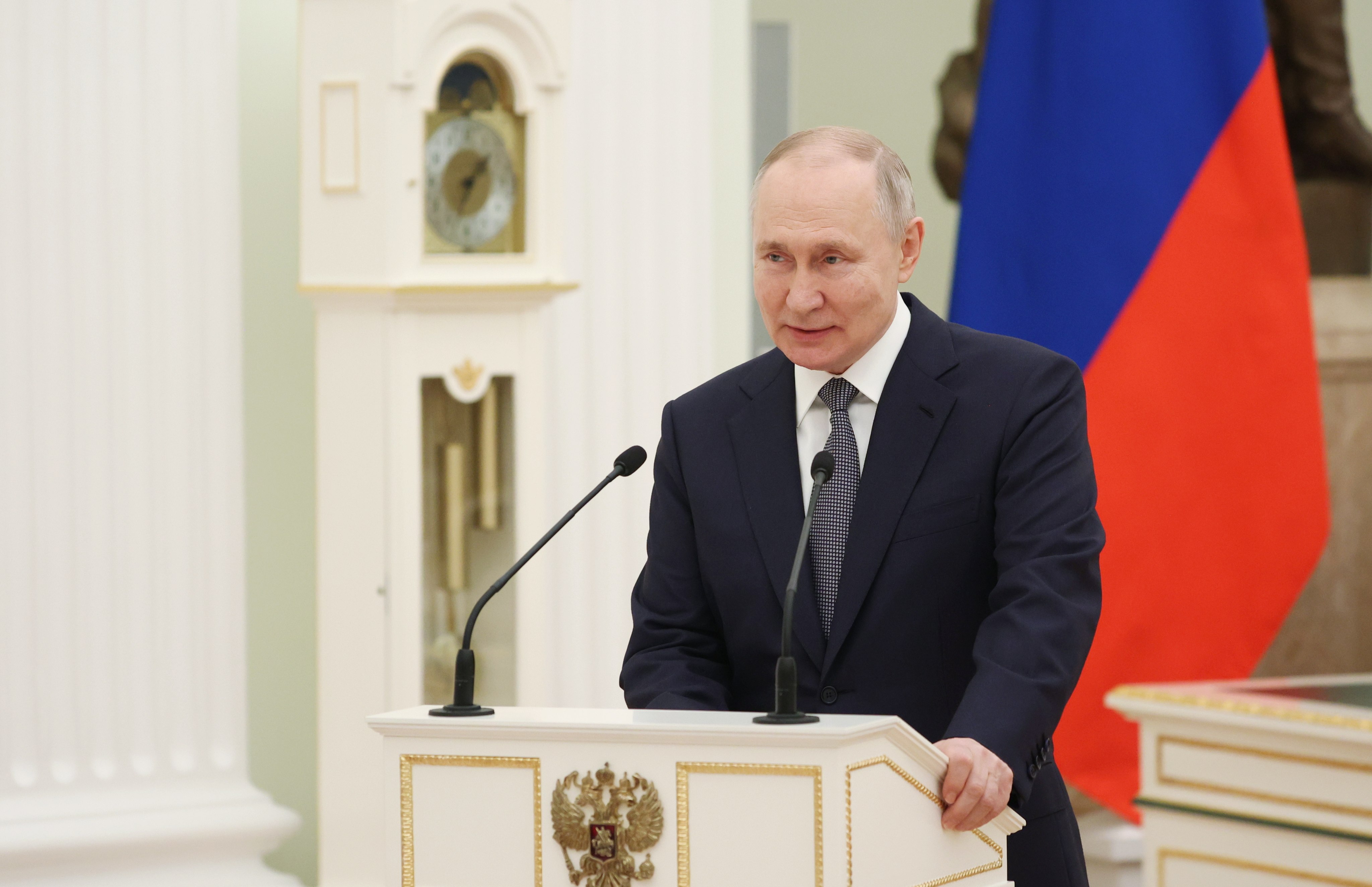 Russian President Vladimir Putin at the Kremlin in Moscow, Russia on Wednesday. Photo: EPA-EFE / Gavriil Grigorov / Sputnik 