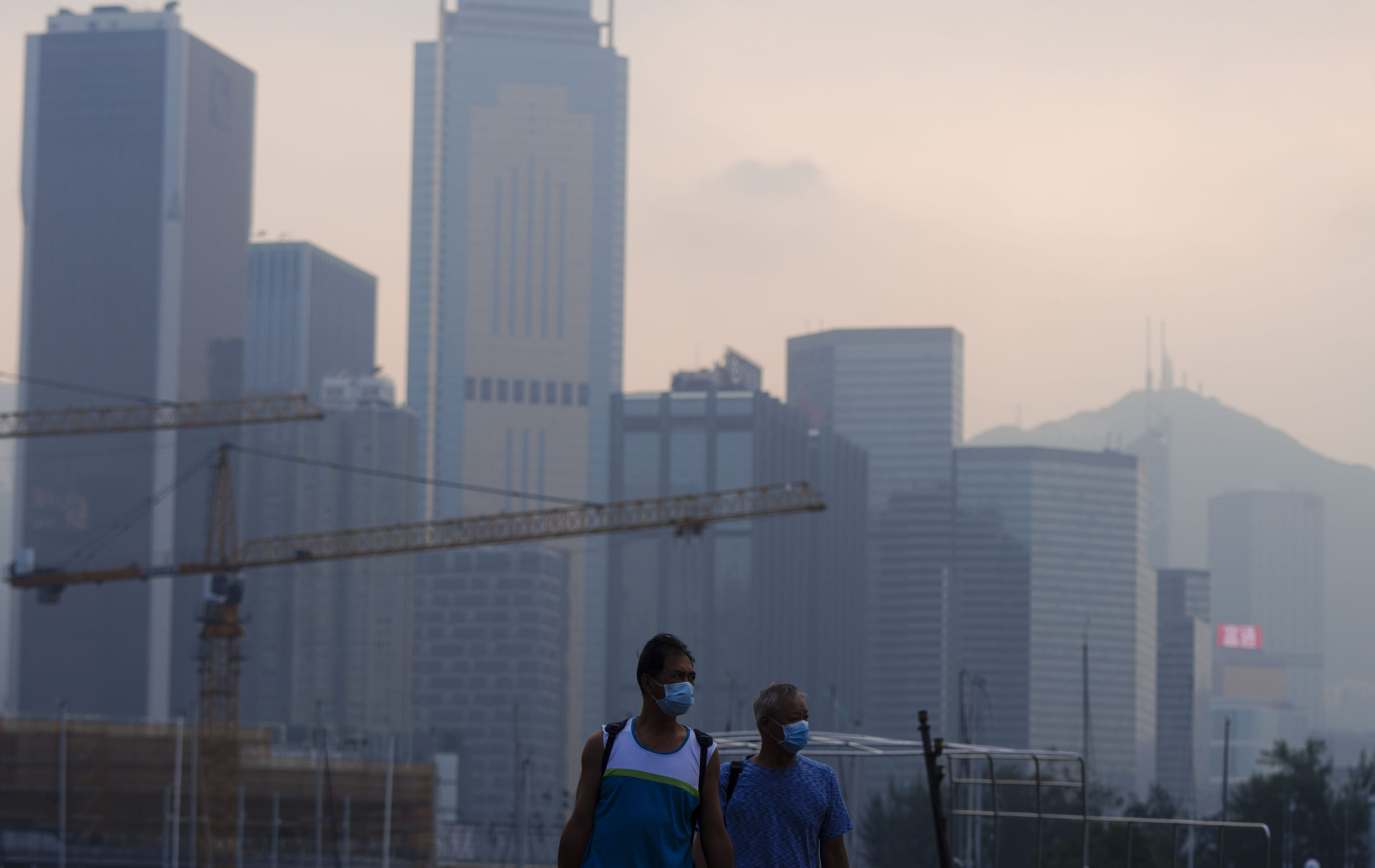 People wear masks in Causeway Bay as Hong Kong experiences high pollution levels on September 1, 2020. Photo: Sam Tsang