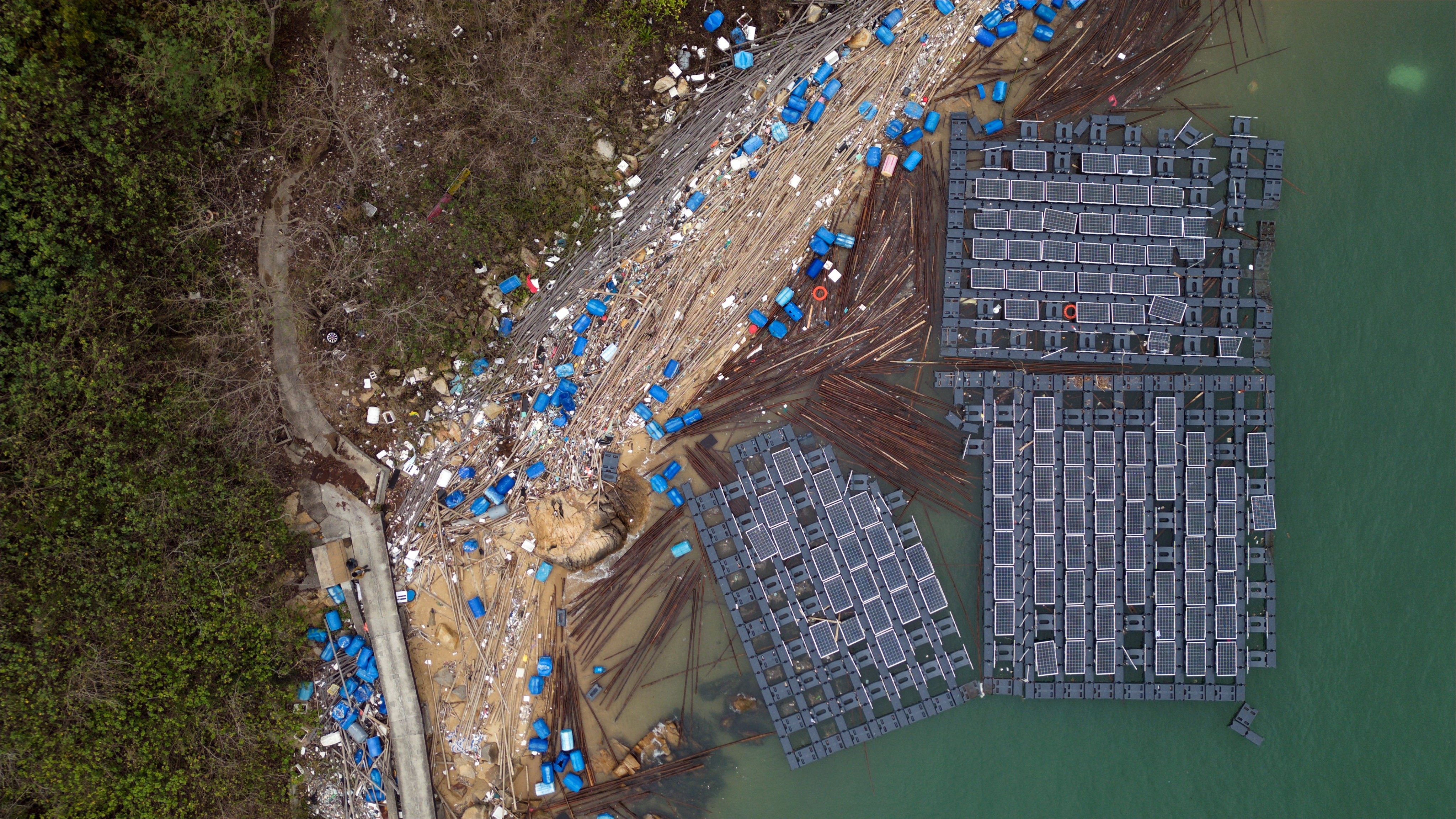 The mass of solar panels on the small island of Sha Chau. Photo: Elson Li