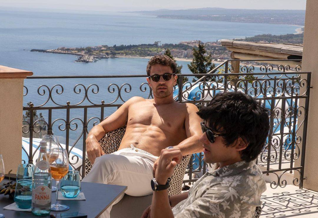 A scene from The White Lotus, filmed at the San Domenico Palace, Taormina, a Four Seasons Hotel. The hotel has seen a sharp rise in popularity as travellers increasingly plan their holidays based on locations seen in television dramas. Photo: @thewhitelotus/Instagram
